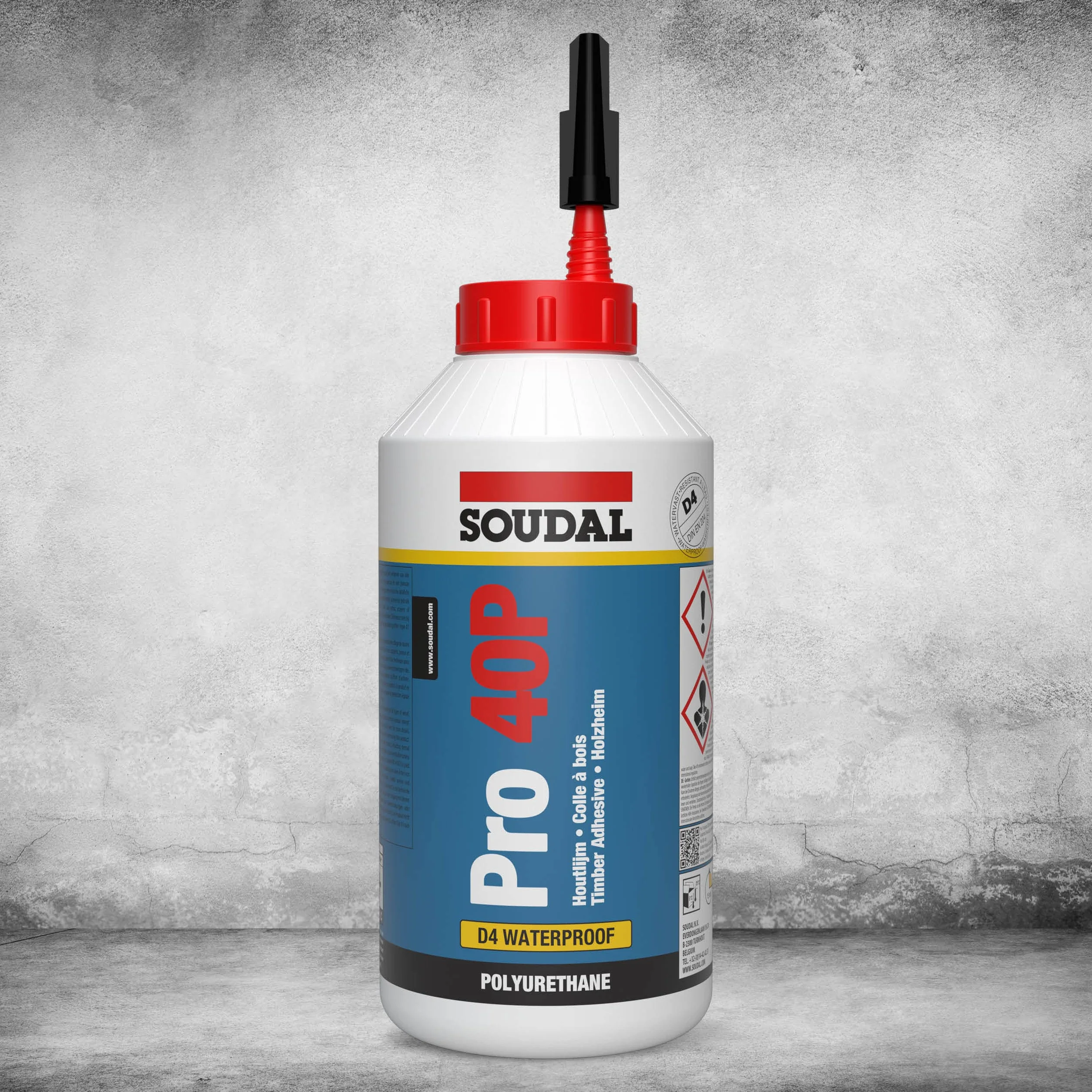 Soudal Pro 40P, klej do drewna, D4, 750 g, butelka