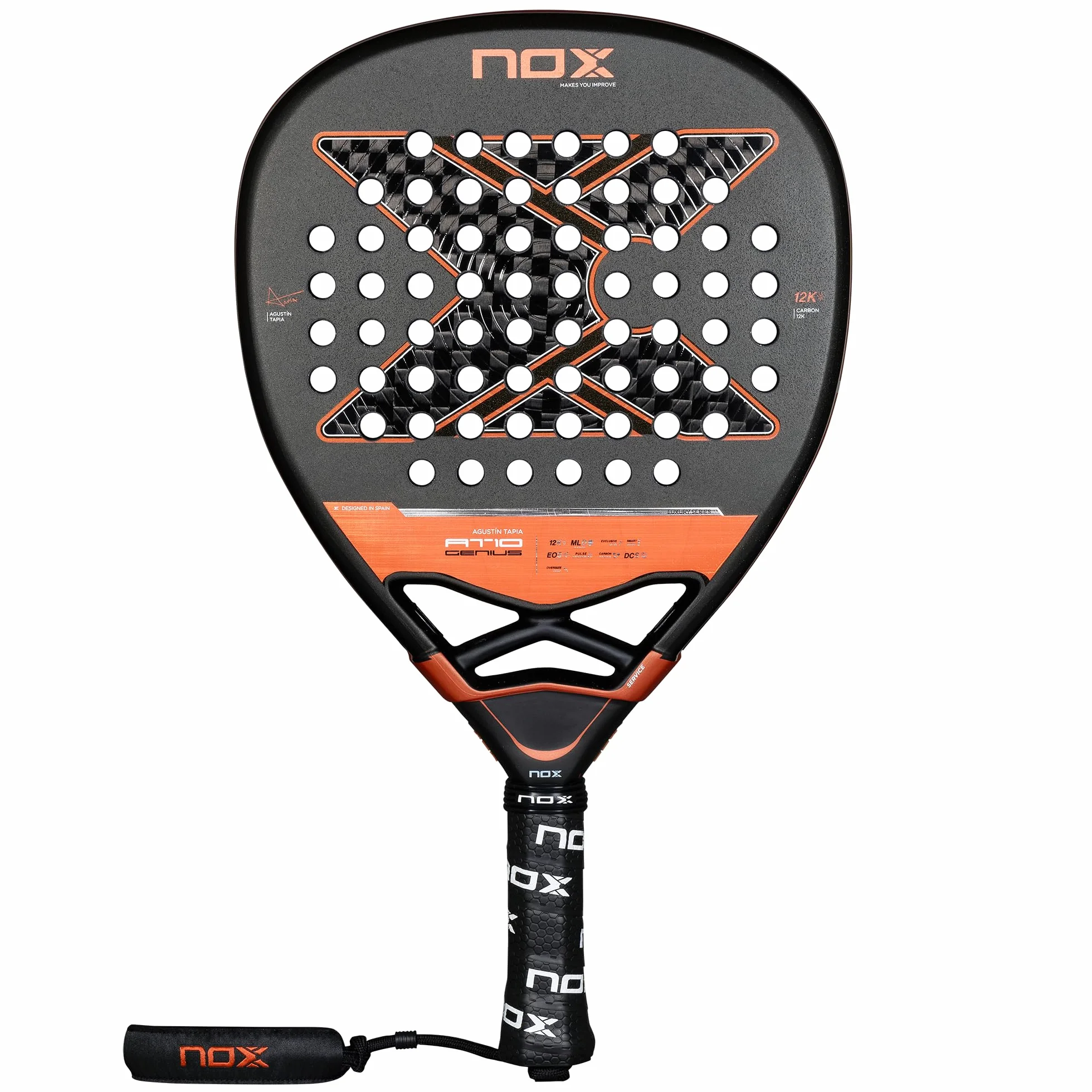 Nox At10 Genius Attack 12k by Agustin Tapia Padel Racket 360-375 gr