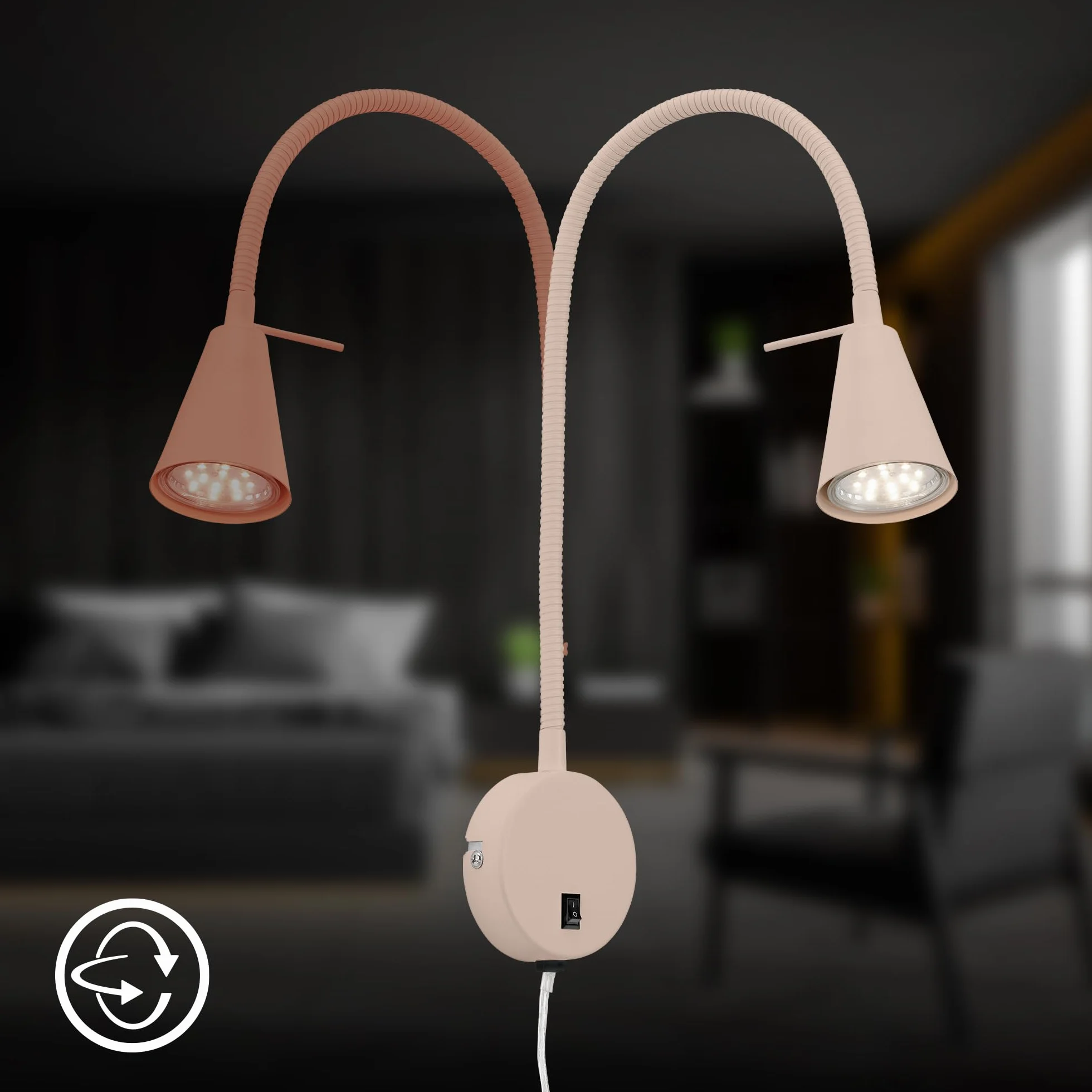 BRILONER Lampa do czytania LED GU10 4,7 W 400 lm ciepłe białe światło kinkiet wewnętrzny