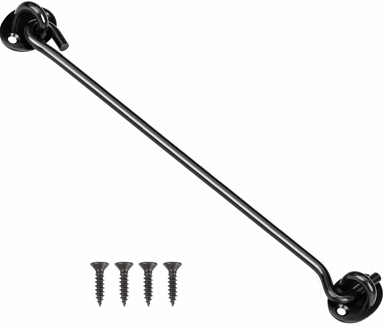 Zamek hakowy do drzwi stodoły czarny 30 cm