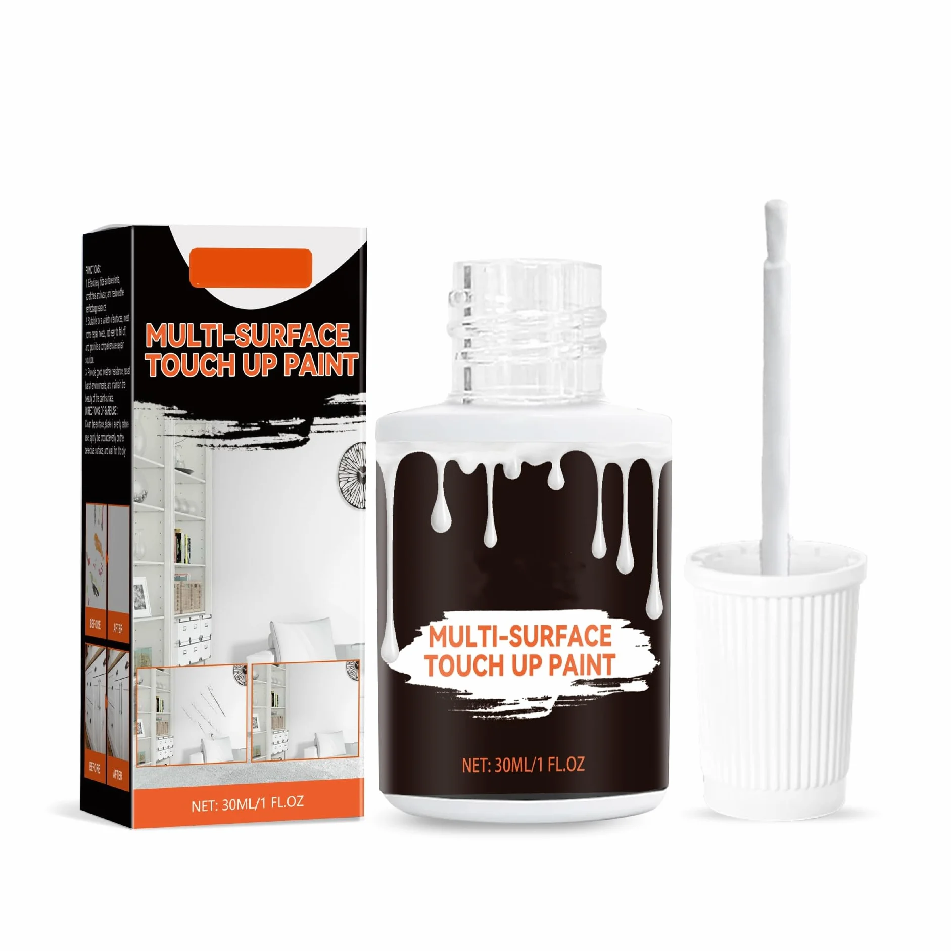 Lakier do naprawy emalii, 2 sztuki 30 ml Lakier do wanien Biały, lakier w sztyfcie o wysokim połysku Lakier do naprawy łazienki, do wanien, płytek, ceramiki, umywalek, mebli, uszkodzeń i zadrapań