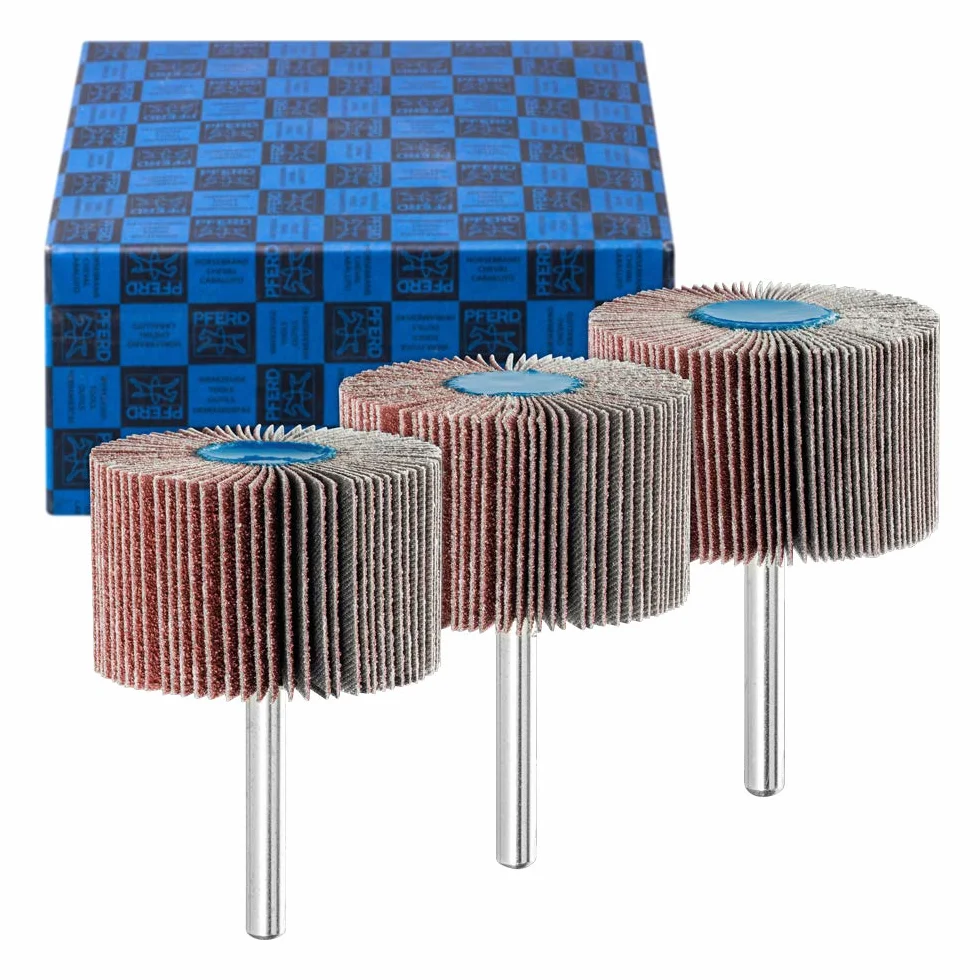 PFERD Zestaw szlifierek wachlarzowych F 3-częściowy korund Ø 50 x 30 mm trzpień 6 mm A60 80 120
