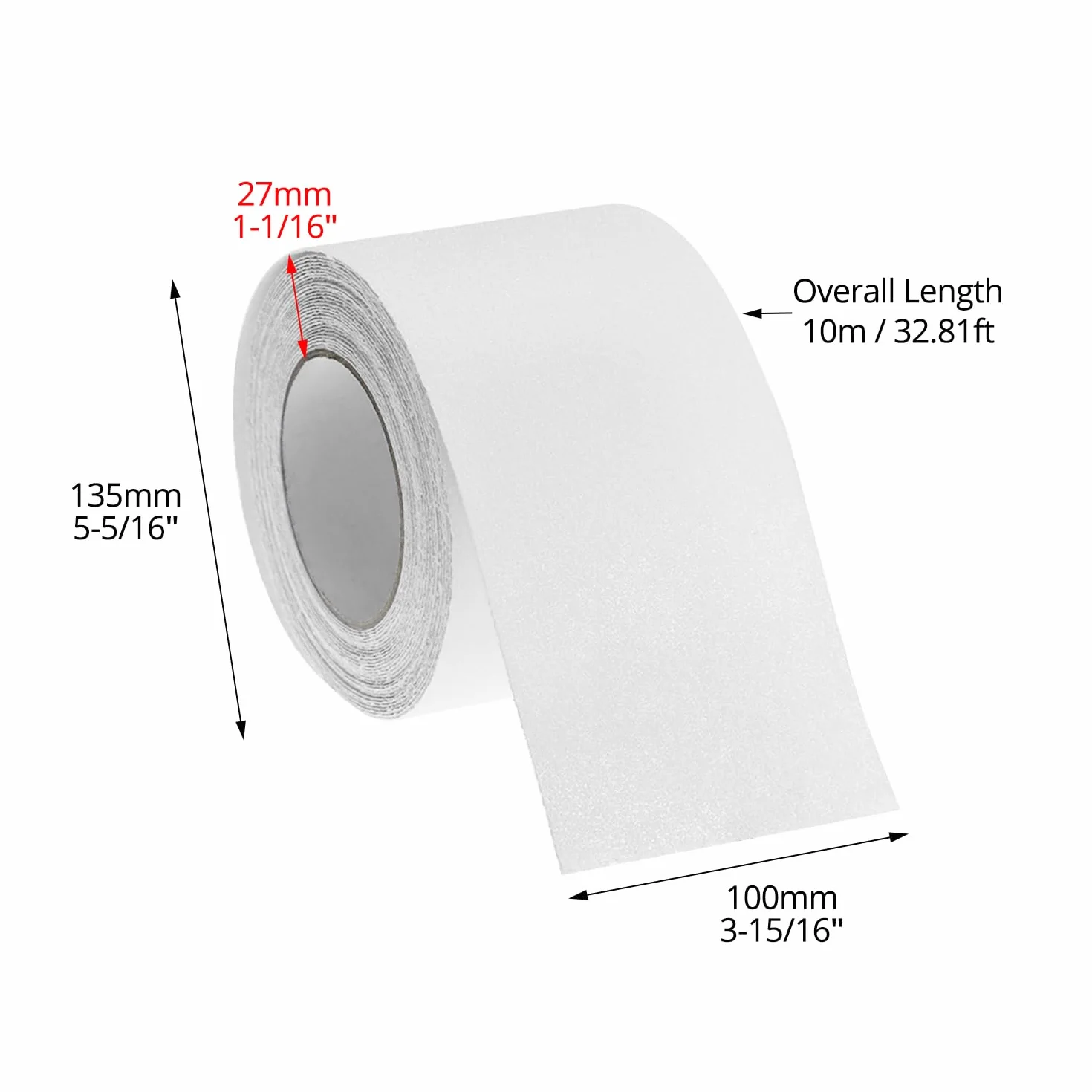 QWORK® Przezroczysta antypoślizgowa taśma klejąca, 10 cm x 10 m
