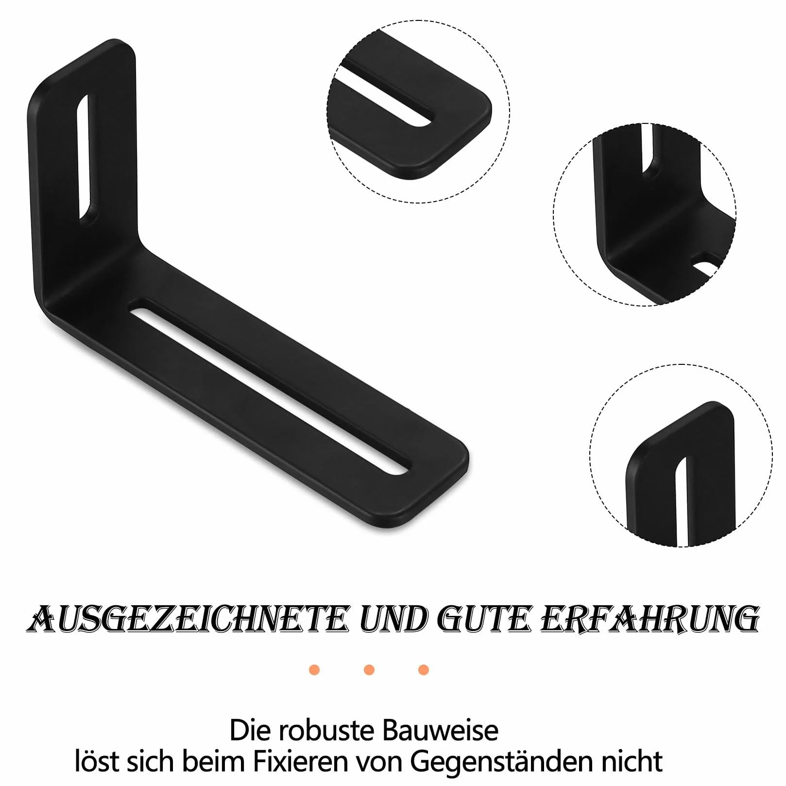 Regulowane wsporniki kątowe L do mebli 6 sztuk (101+60)x30 mm grubość 3 mm kąt 90 stopni