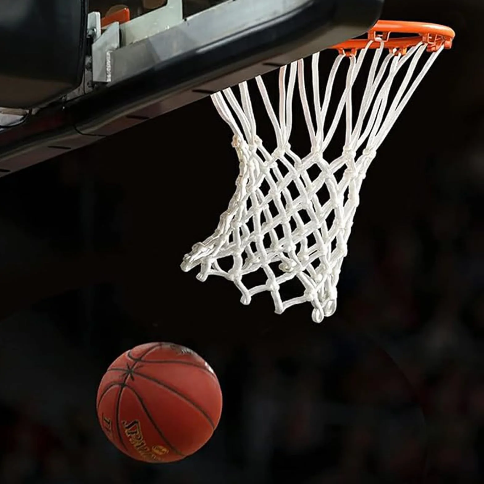Sportowa siatka do koszykówki, zamiennik na każdą pogodę, pasuje do standardowych koszyków do koszykówki, wewnątrz lub na zewnątrz, 12 pętli do profesjonalnego standardowego rozmiaru, biała