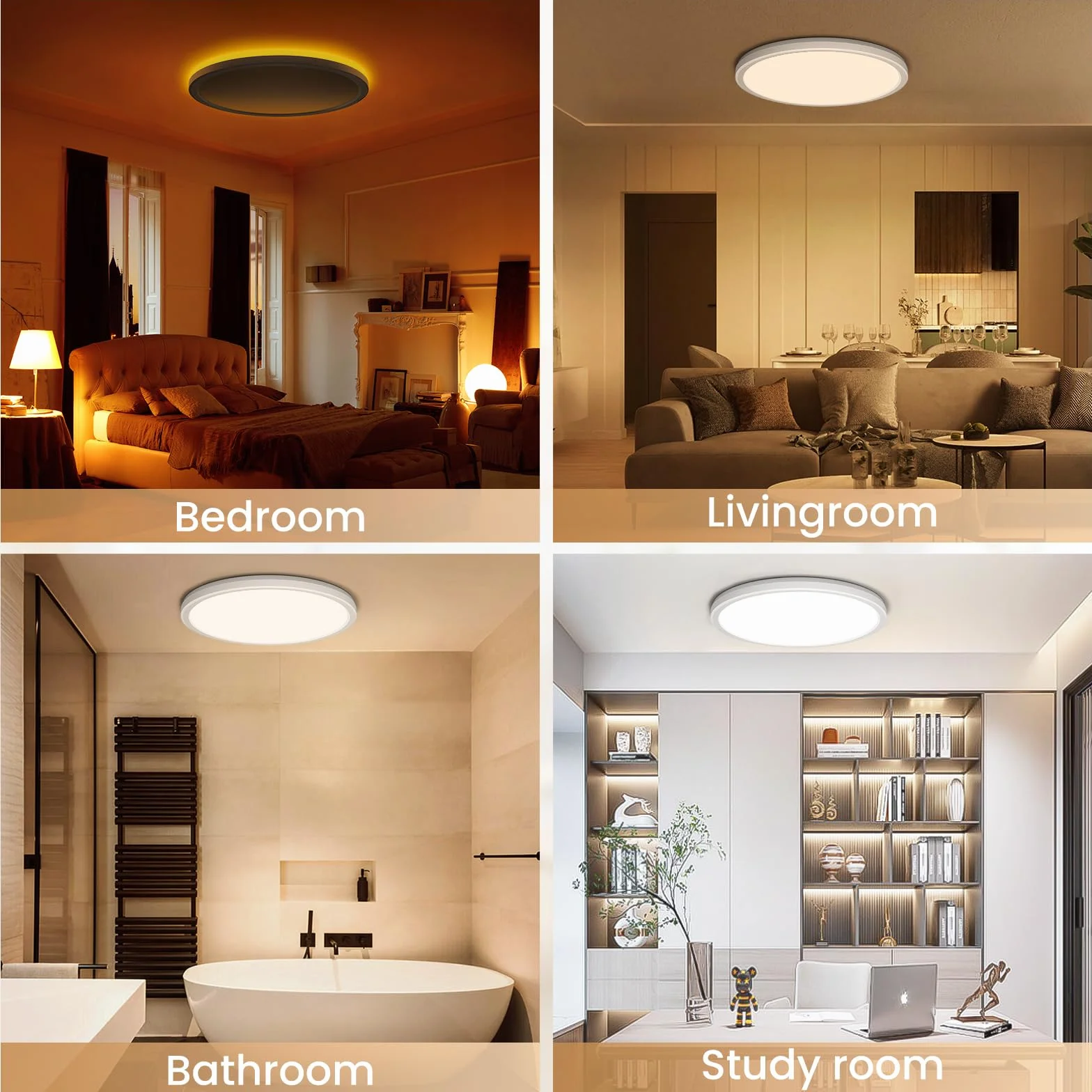 Lampa sufitowa LED ściemniana 24W 2800lm z pilotem 1800-6500K
