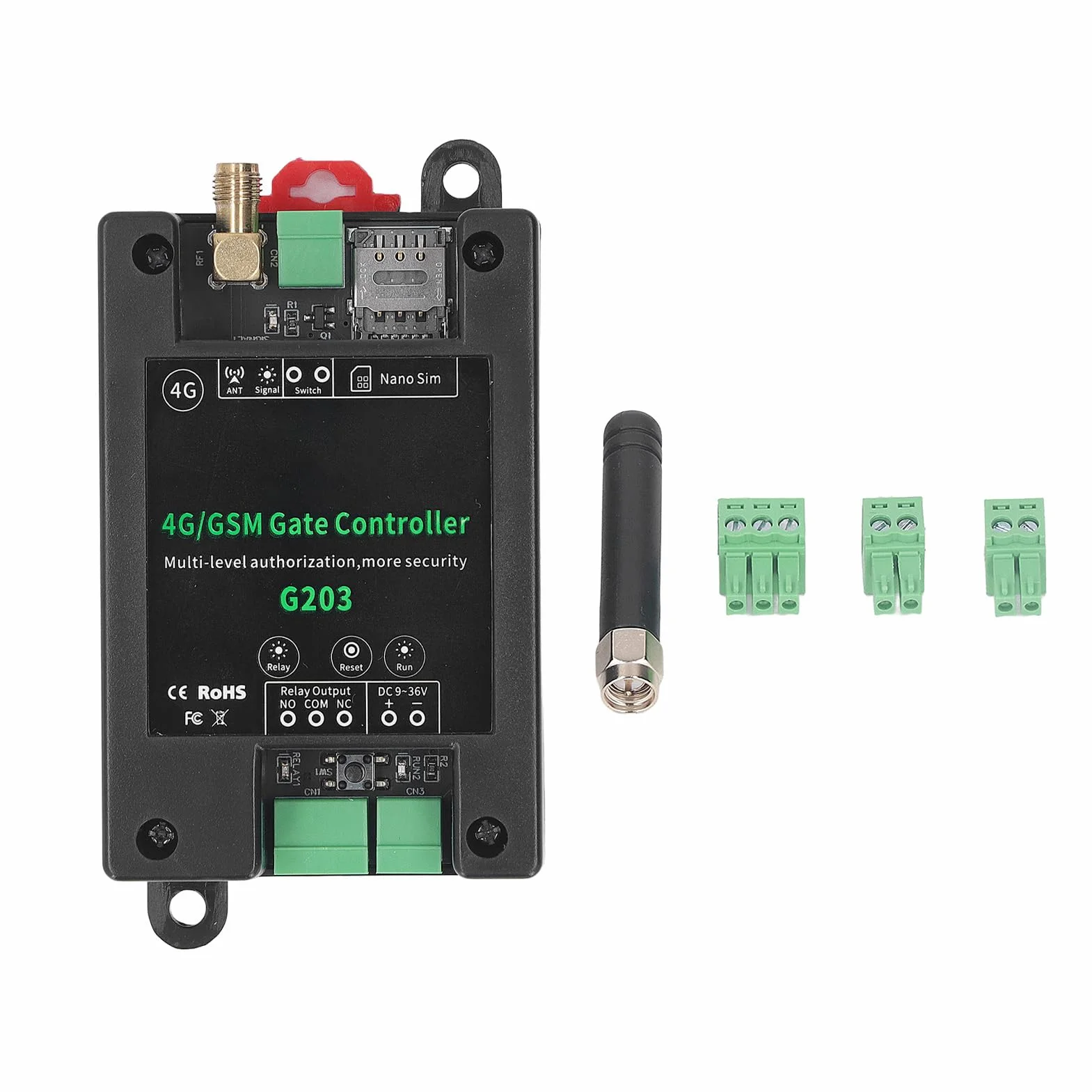 GSM G203 Przekaźnikowy Łącznik do Otwierania Bramy 3G 4G DC9V-36V