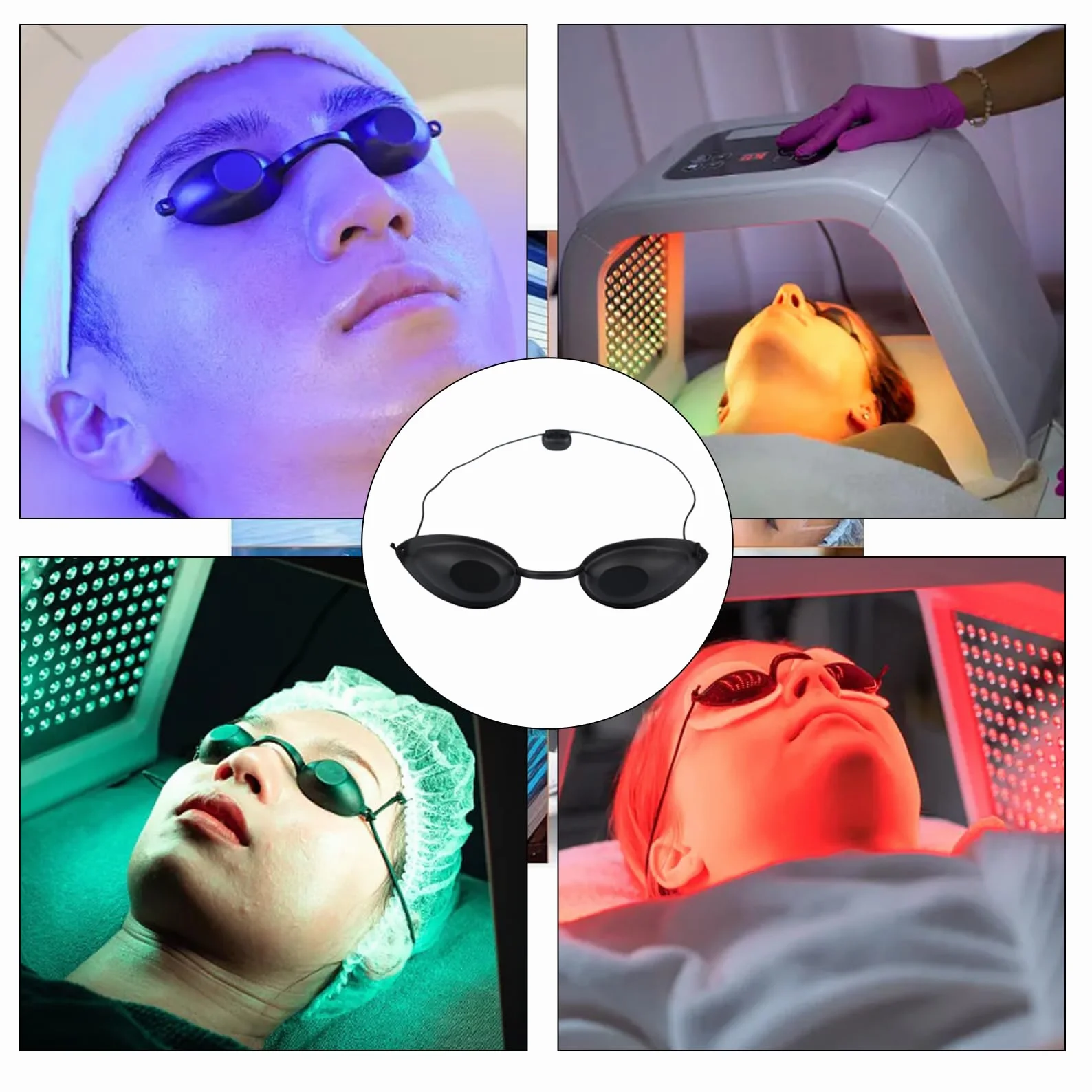 TENGEE Okulary do solarium ochrona UV terapia światłem podczerwienią dla klinik