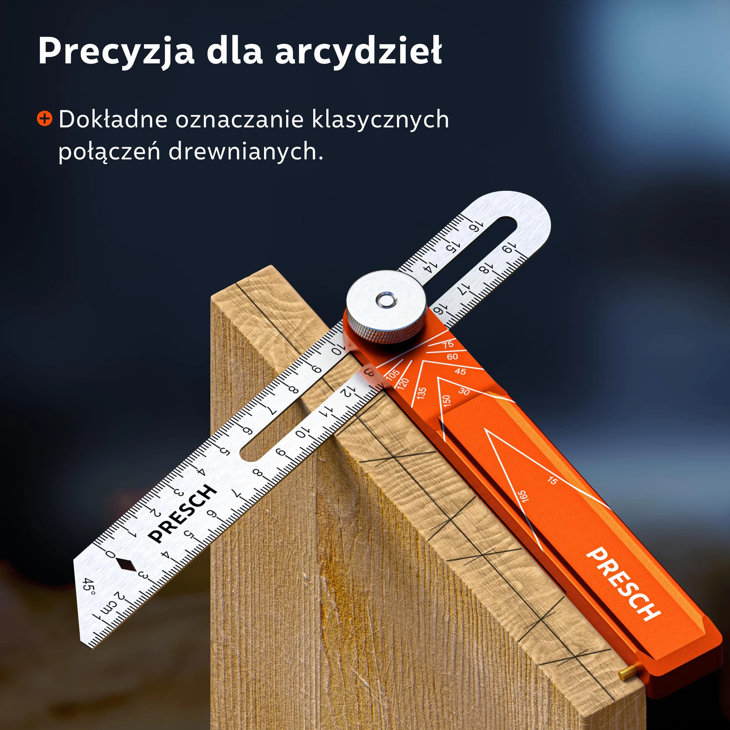 Presch Linijka Kąta Aktywności 190mm 270mm Precyzyjne Przenoszenie Kątów T-fazowy z Frezowanego Aluminium i Stali Nierdzewnej