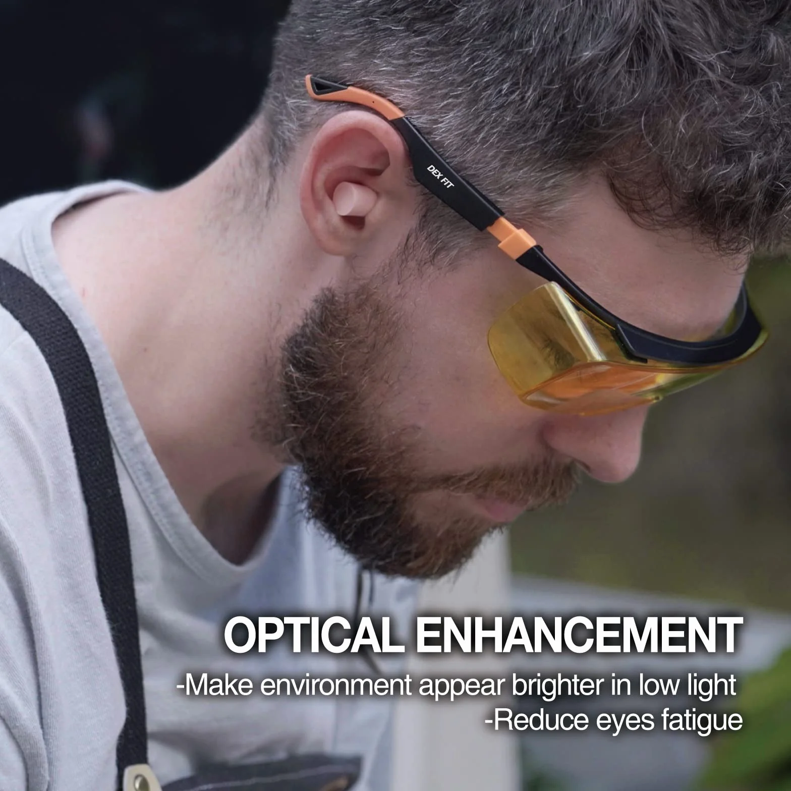 DEX FIT SG210 OTG okulary ochronne; ochrona oczu Z87, odporne na mgłę i zarysowania, regulowane, dla mężczyzn i kobiet, ochrona przed promieniowaniem UV