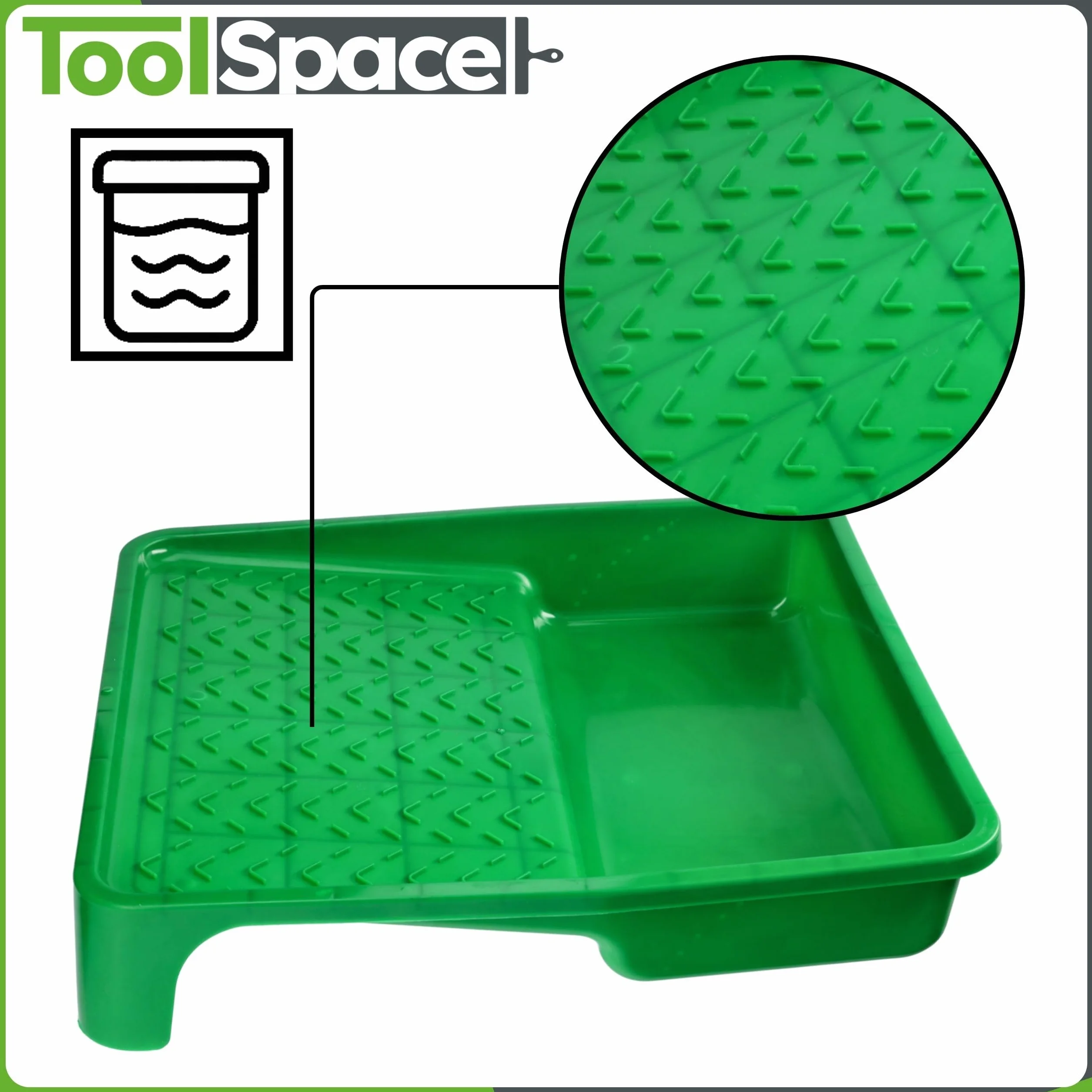 ToolSpace Kuweta malarska 34 x 31,5 cm Duża Wanna Malarska Plastikowe Akcesoria Malarskie Zestaw