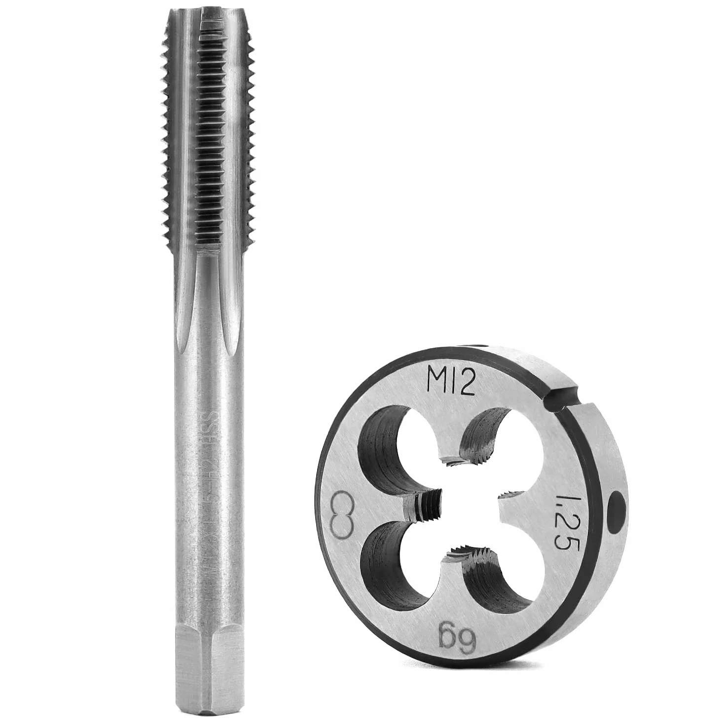 QWORK Gwintowniki M12x1,25 mm zestaw gwintowników i gwintów