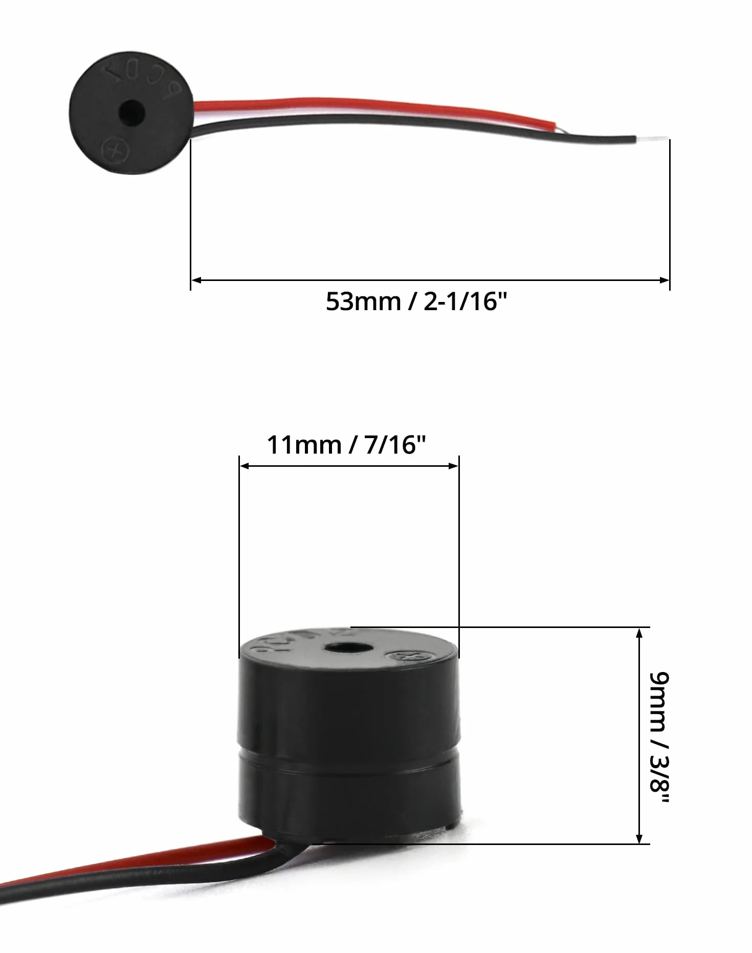 QWORK brzęczyk elektroniczny aktywny 3-12 V 85 dB piezo alarmowy 50 mm
