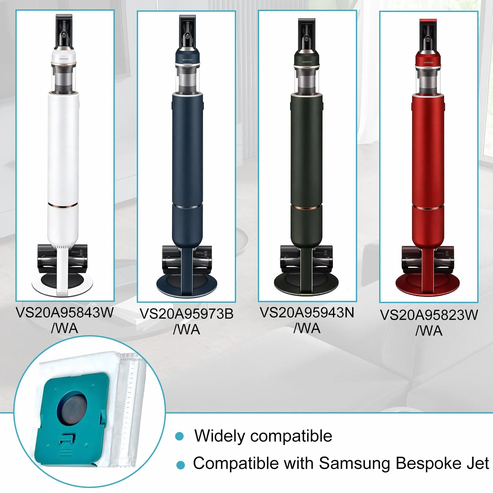 Worki do odkurzacza Zorplex 2.4 L Kompatybilny z Samsung Bespoke Jet VCA-ADB95