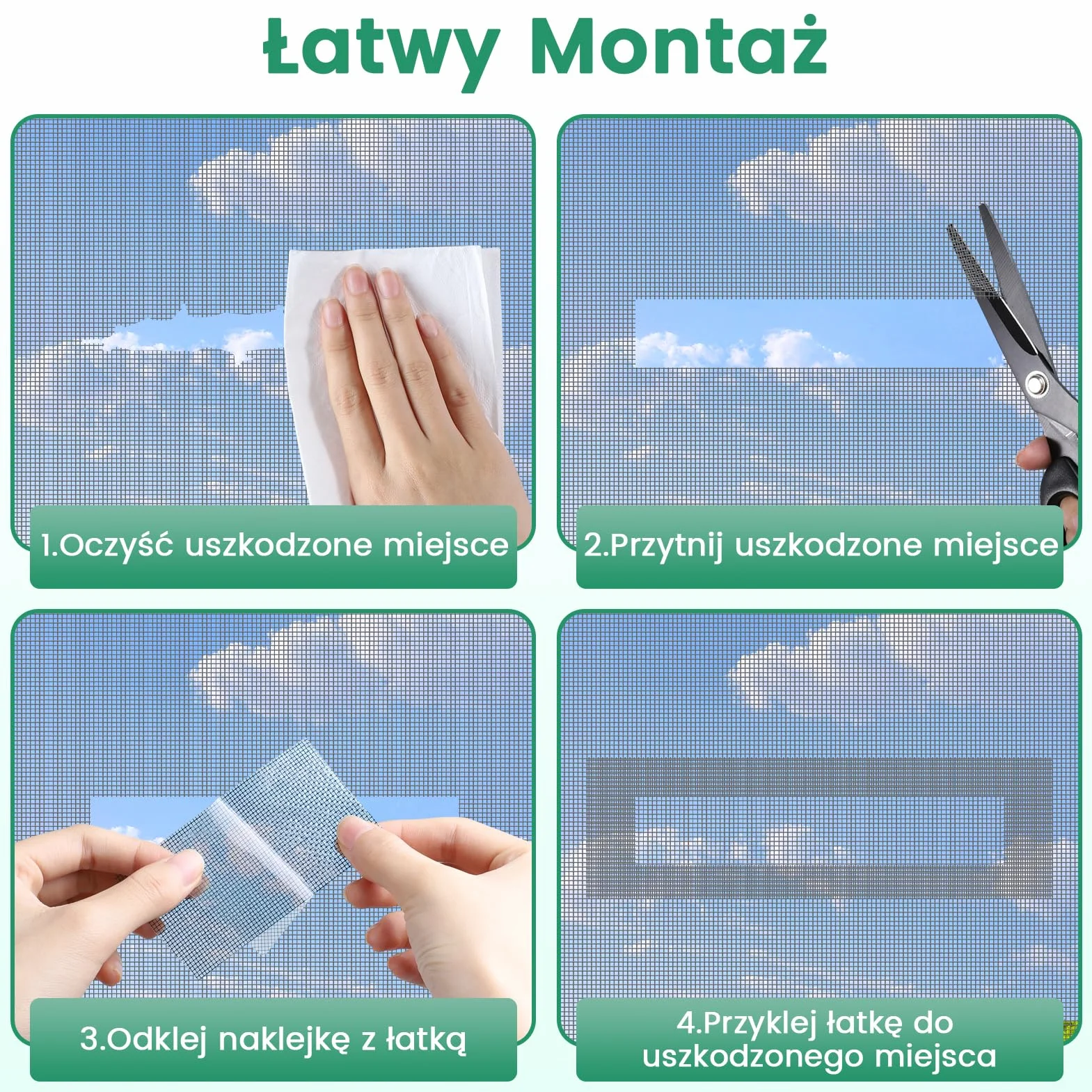 REDTRON taśma naprawcza do moskitiery 48mm×10m Czarny zestaw naprawczy