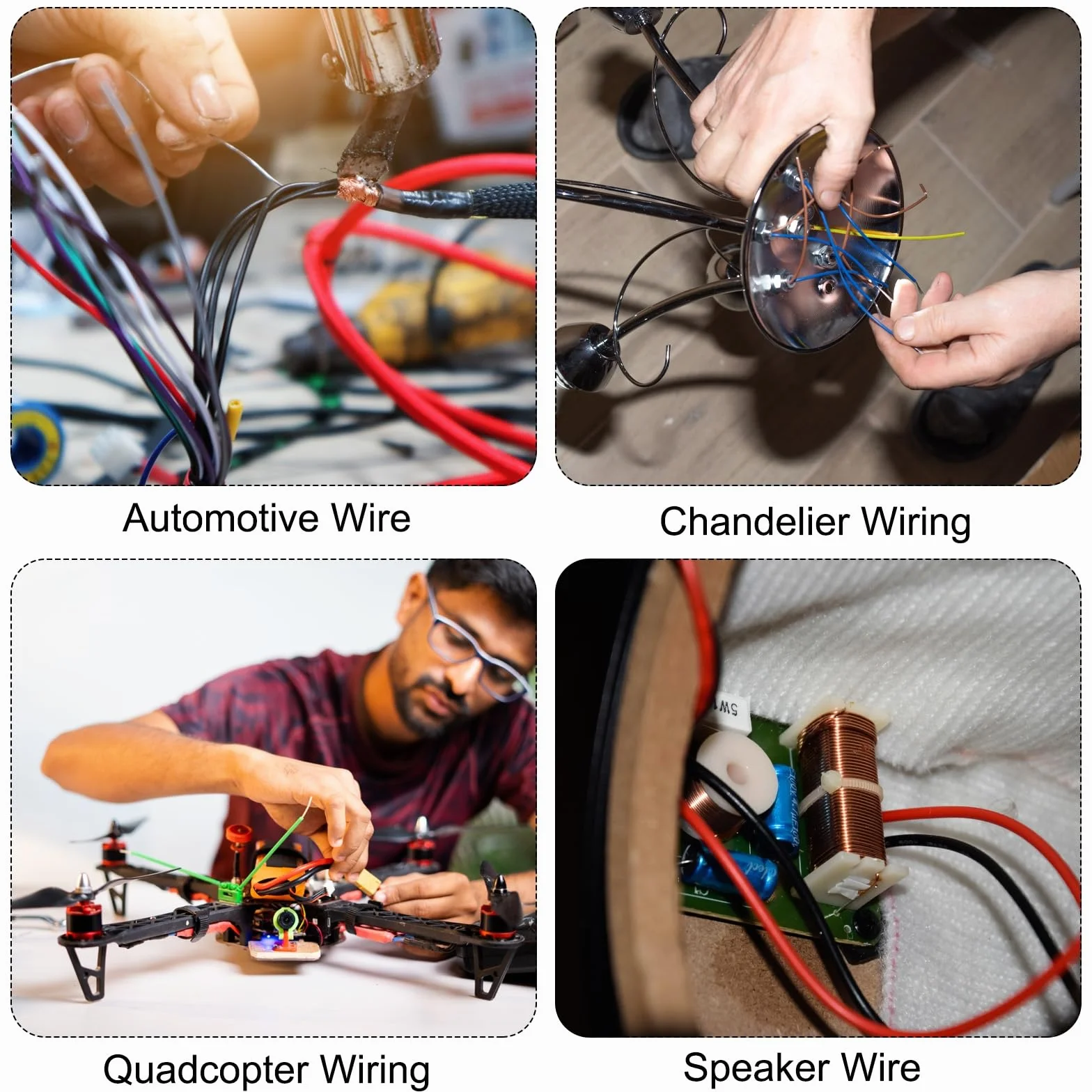 QUARKZMAN Elastyczny Przewód Silikonowy 20 AWG 91,5 m Cynowany Miedź Kabel Elektryczny Odporny Na Wysokie Temperatury 200°C Czarny
