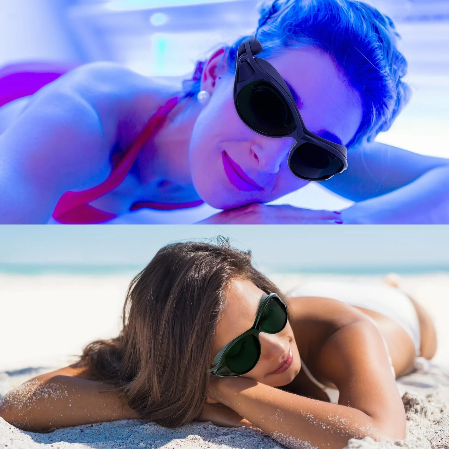 MCWlaser Okulary ochronne do terapii światłem czerwonym i niebieskim LED, UV400, 200-2000 nm, IPL, laserowe