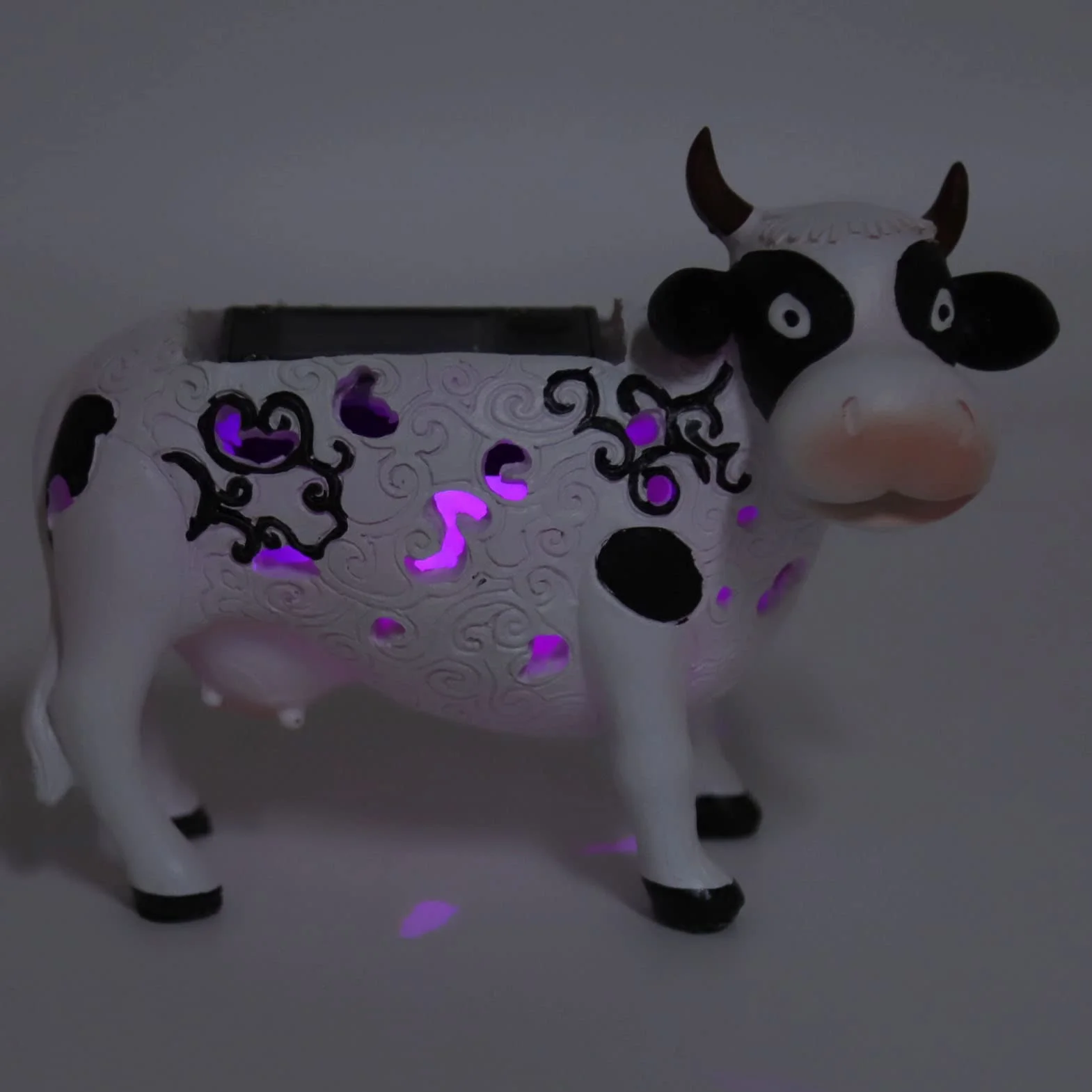 Słoneczne Światła Ogrodowe w Kształcie Zwierząt, Energooszczędne Światło Słoneczne Daisy Cow na Ślub