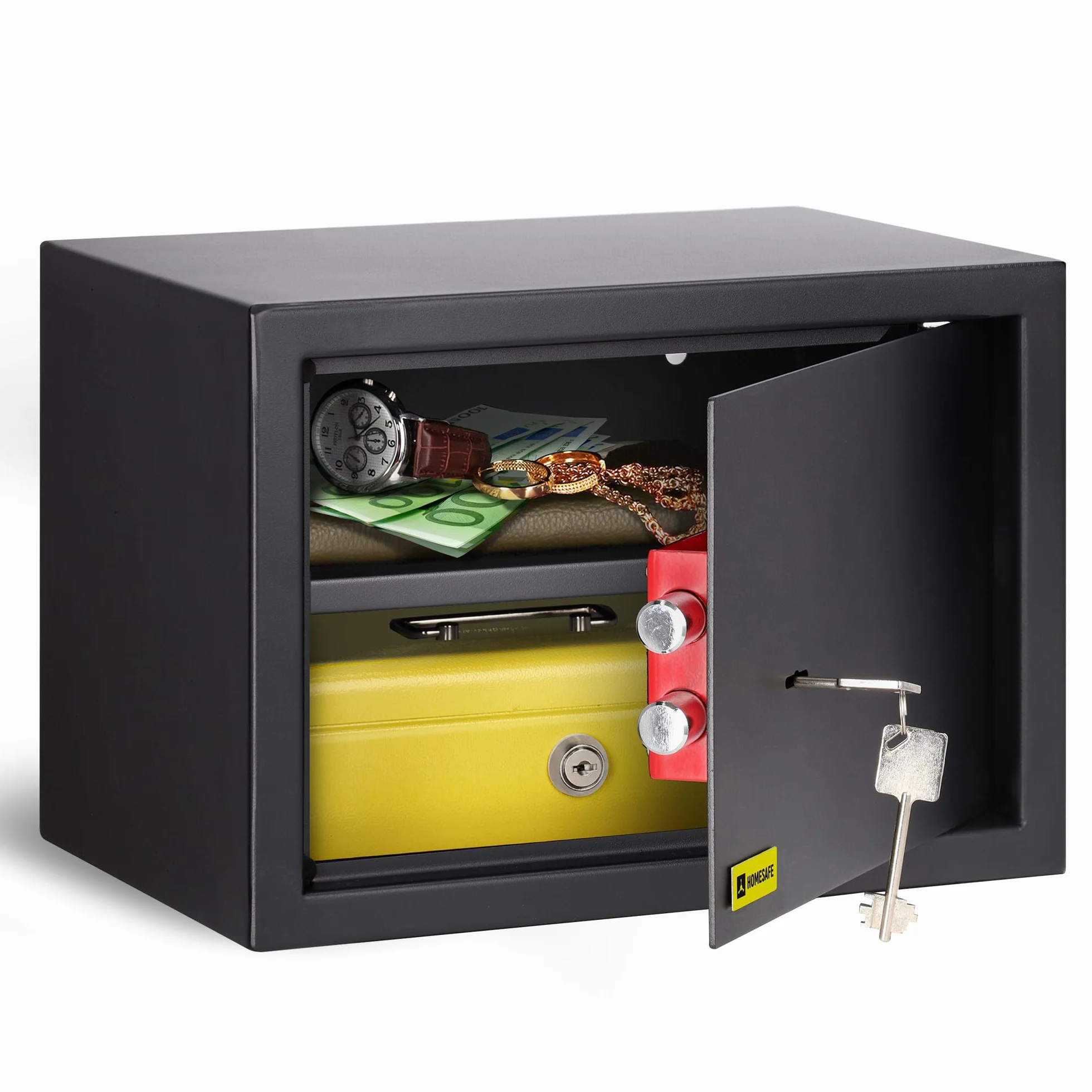 Homesafe HV25K Sejf z zamkiem kluczowym 25x35x25cm Carbon Satynowa Czerń