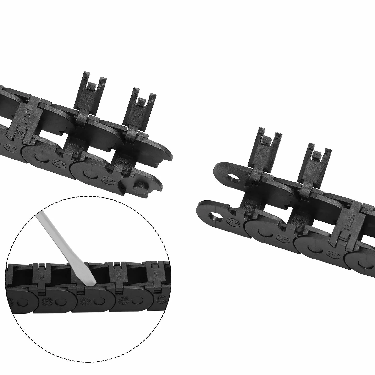 Redrex łańcuch do ciągnięcia 10 mm x 11 mm z tworzywa sztucznego do maszyn CNC