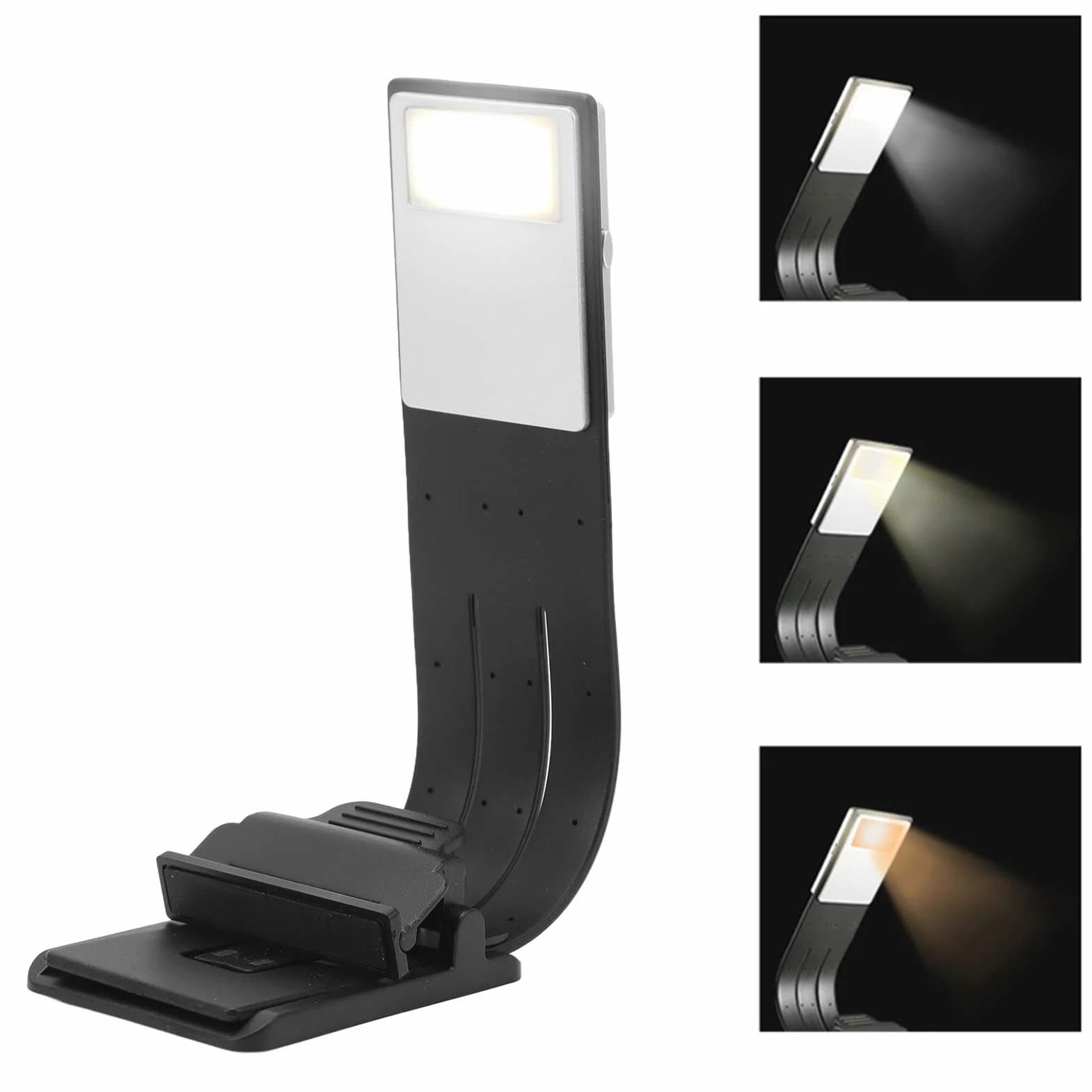 Akozon Clip Book Read Light 3 Temperatura Barwowa Kabel USB Ściemniająca Lampka do Czytania