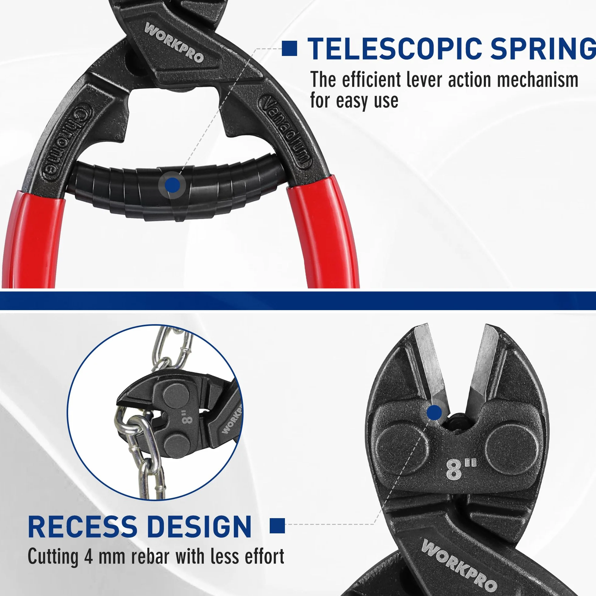 WORKPRO Frez do śrub 20,32 cm (8") z nacięciem i sprężyną