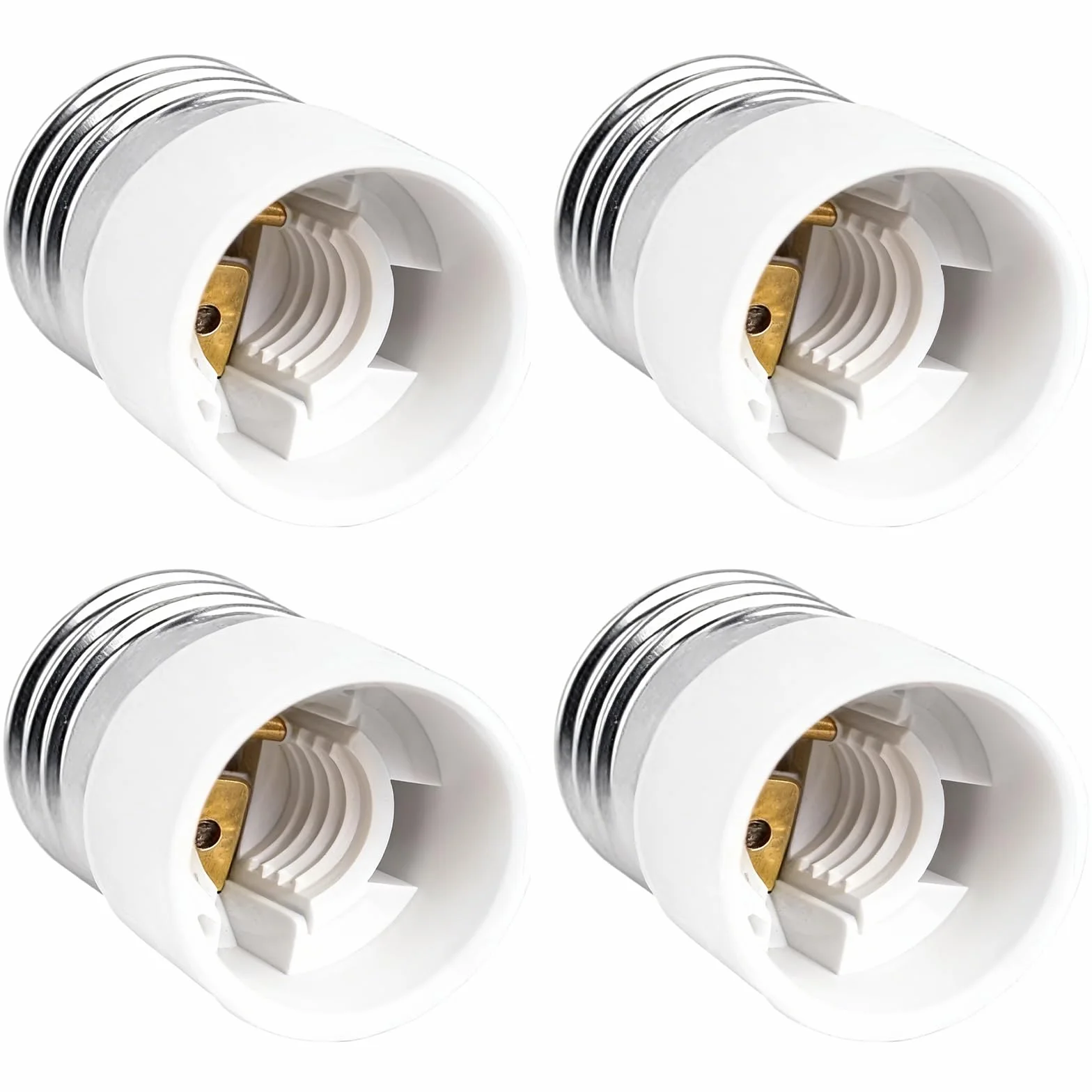 Akynite Adapter E27 na E14 4-pak biały metal tworzywo sztuczne odporne na wysokie temperatury