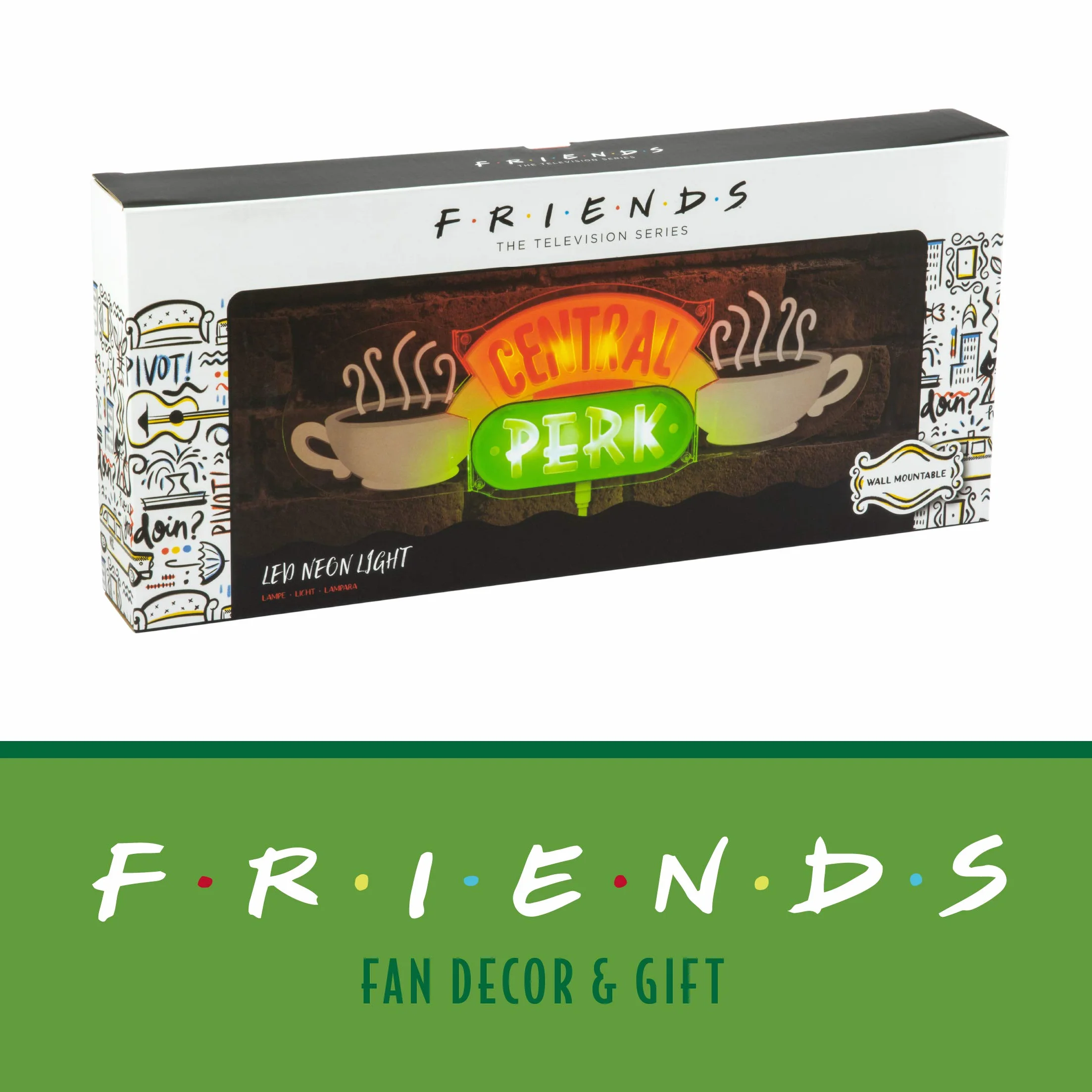 Paladone Neonowe światło LED Central Perk, montowane na ścianie, oficjalnie licencjonowane produkty FRIENDS Show
