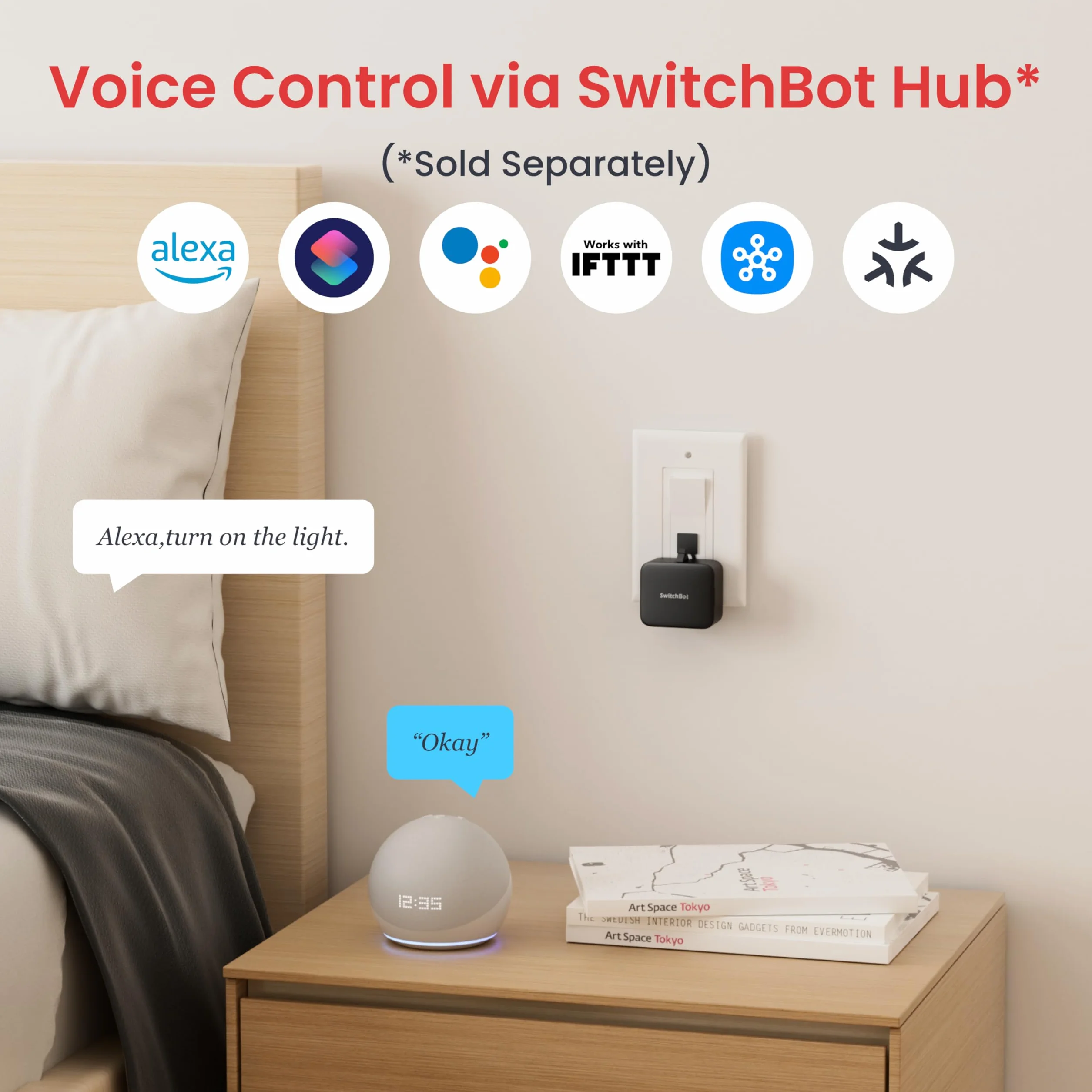 SwitchBot Smart Switch Toggle Inteligentny przełącznik, sterowanie aplikacją i timerem, kompatybilny z Alexa, Google Home, IFTTT, czarny