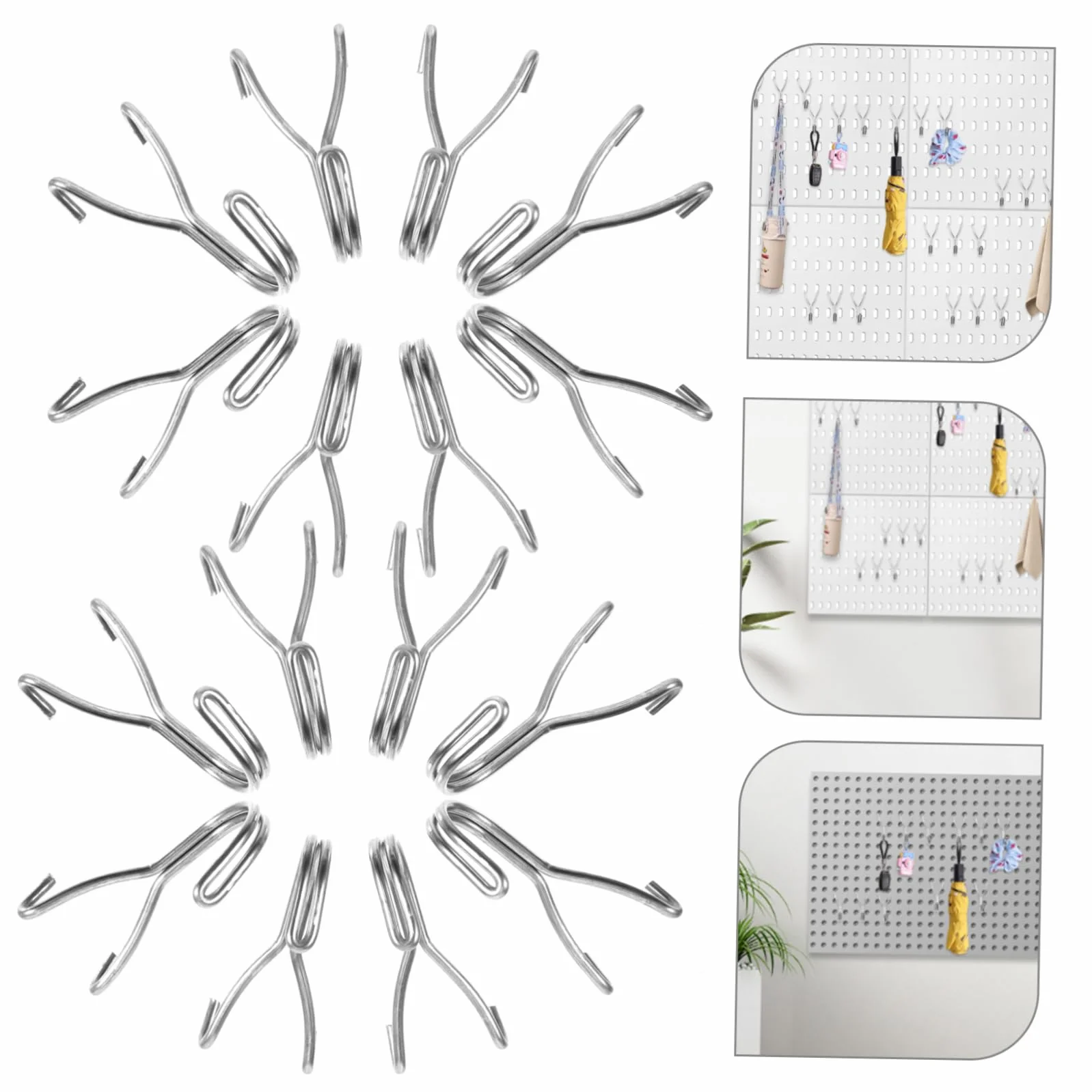iplusmile 20 Szt Metalowych Haczyków Do Ścian Perforowanych 2,5 cm Otwór 304 Stal Nierdzewna Organizer