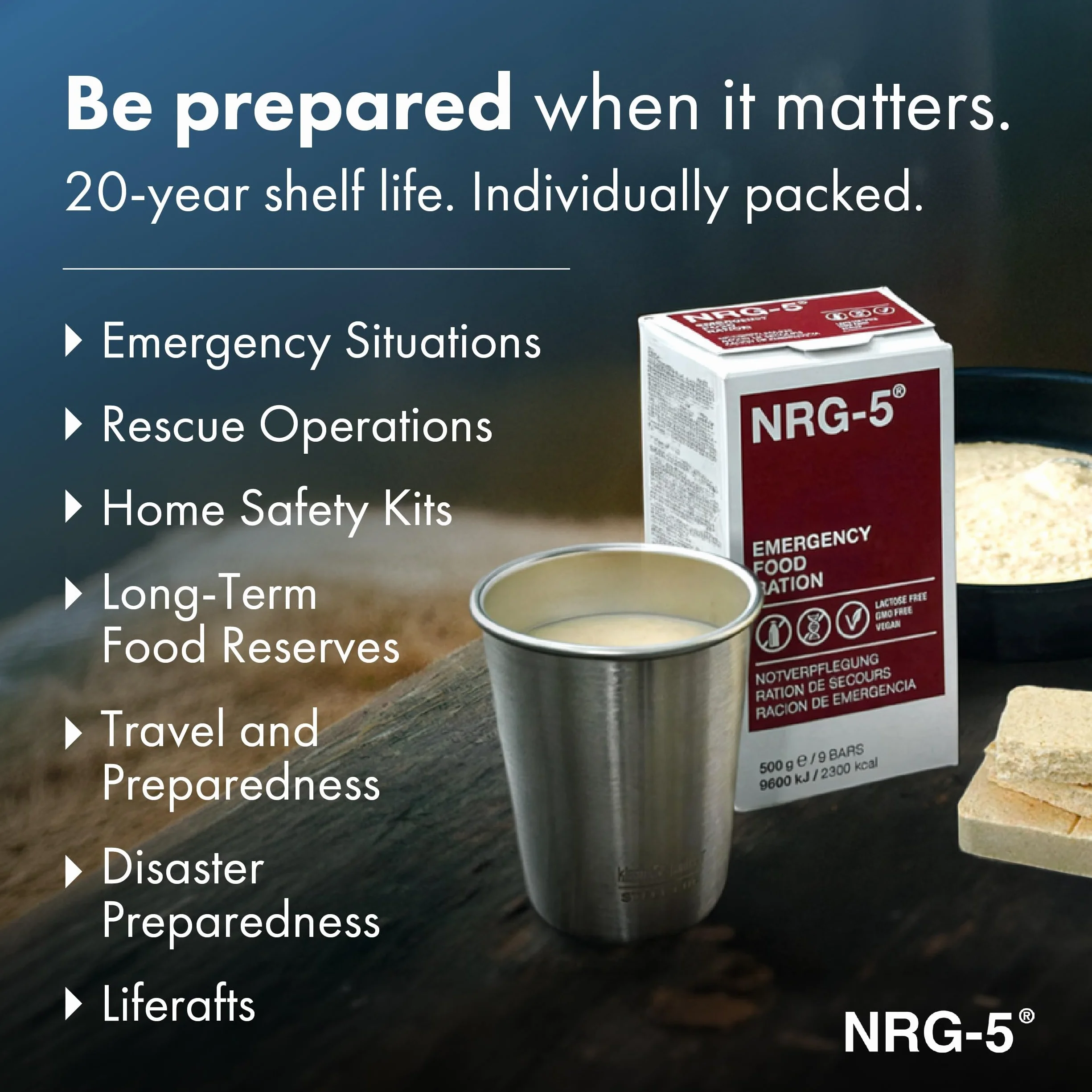 Katadyn NRG-5 Emergency Food Ration, tan