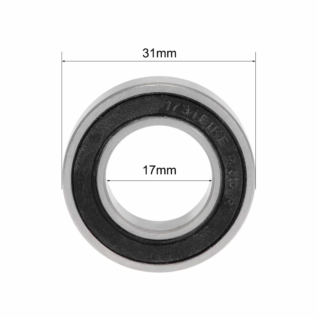 sourcing map Zestaw 4 sztuk łożysk 173110-2RS łożyska kulkowe 17x31x10mm podwójnie uszczelnione stal chromowa P0