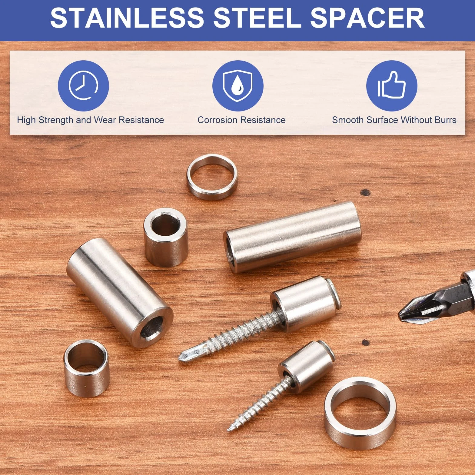 QUARKZMAN 16 sztuk tulejek dystansowych ze stali nierdzewnej 304 6 mm otwór x 12 mm średnica zewnętrzna x 13 mm długość M6