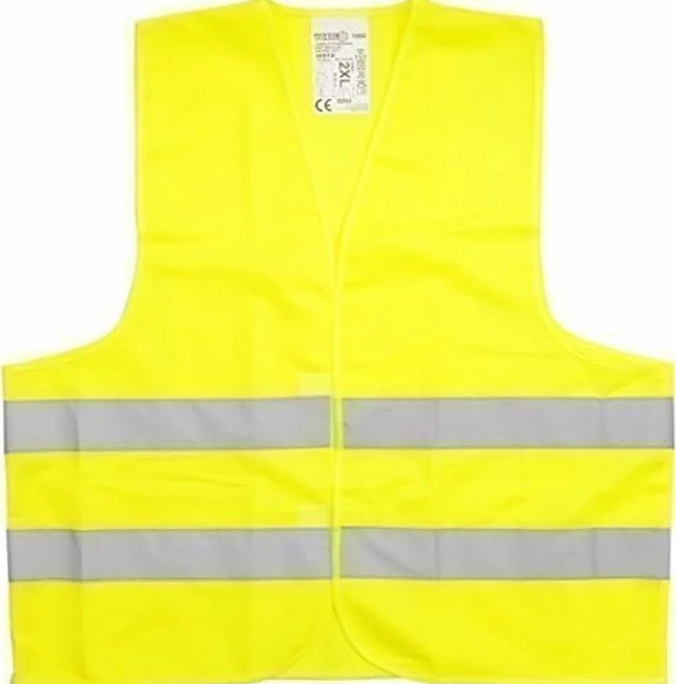 Kamizelka ostrzegawcza kamizelka bezpieczeństwa DIN EN471 żółta pomarańczowa L XL XXL XXXL awaria samochód (XXL żółta, 1 kamizelka)