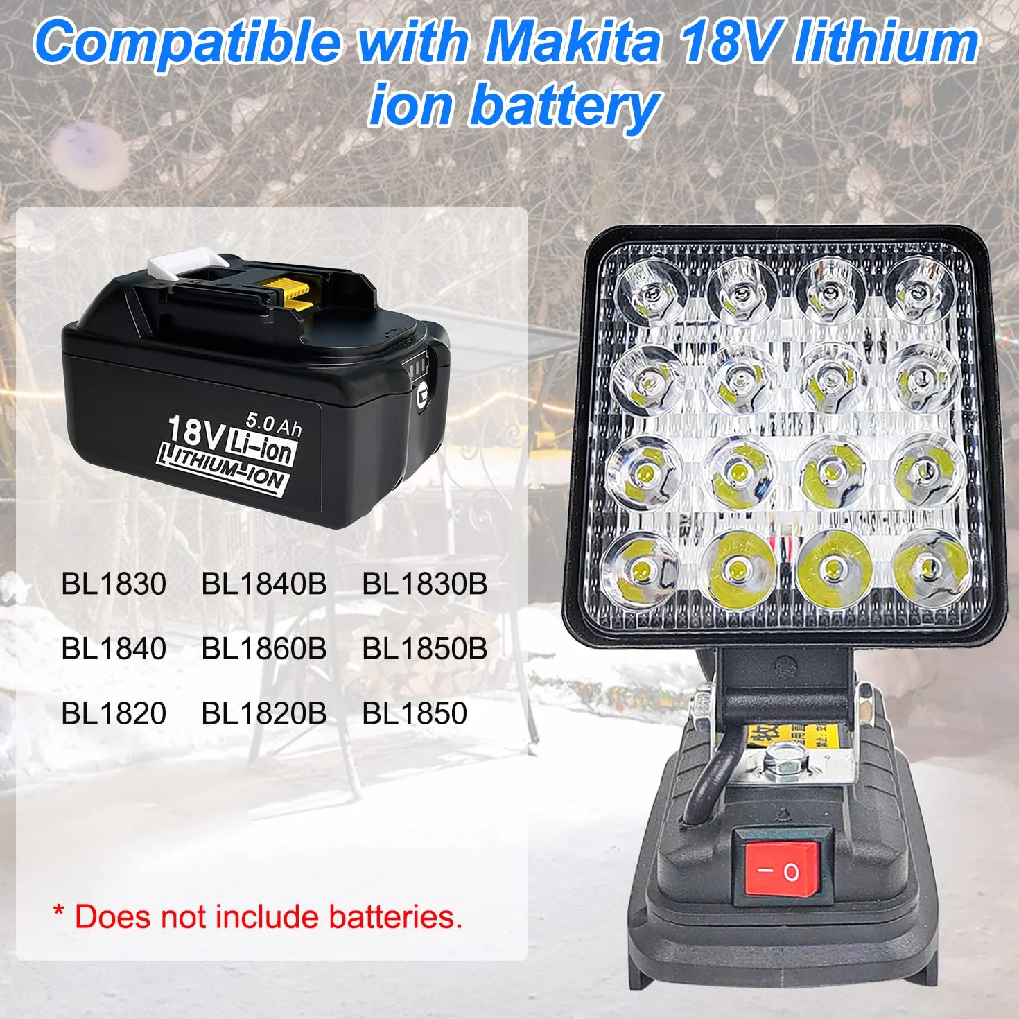 Lampa akumulatorowa do Makita 18 V, 27 W LED robocza reflektor przenośna