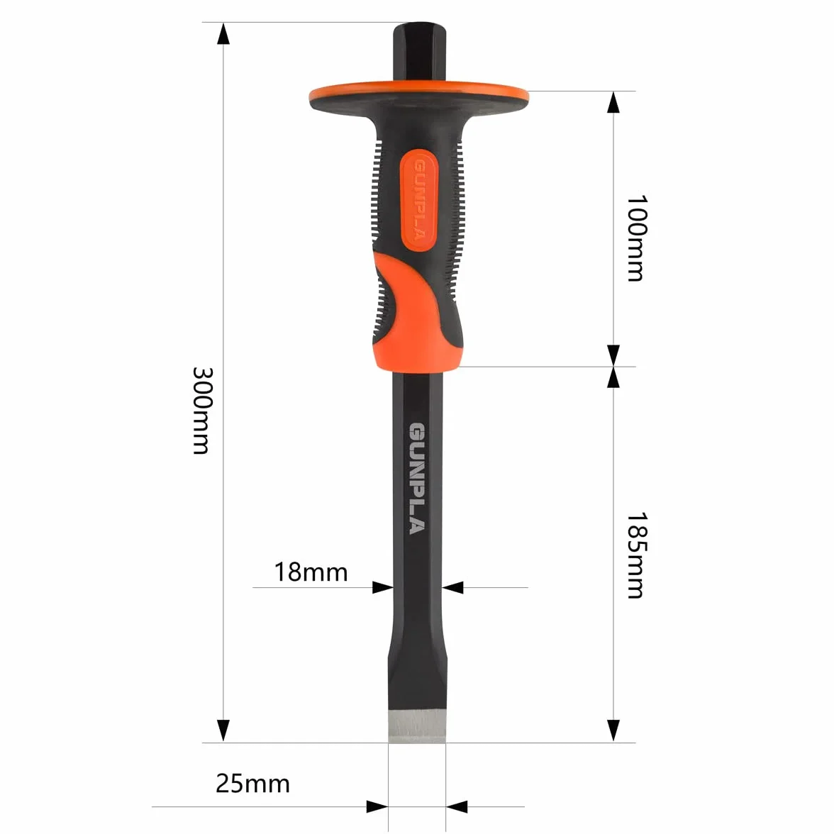 Dłuto na zimno stal węglowa 300x18 mm narzędzie do cięcia metalu