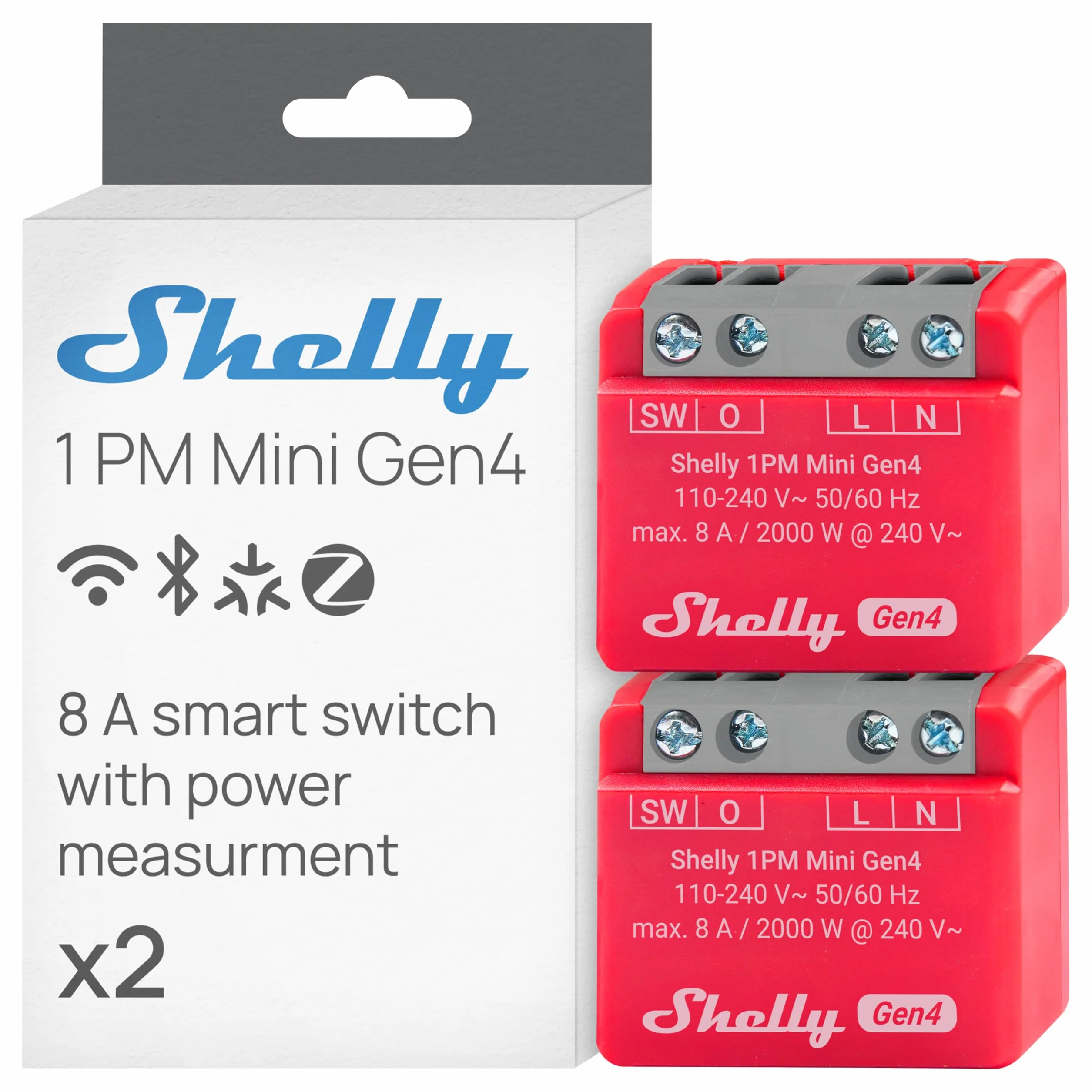 Shelly 1PM Mini Gen4 inteligentny przełącznik Wi-Fi 1 kanał 8 A pomiar prądu