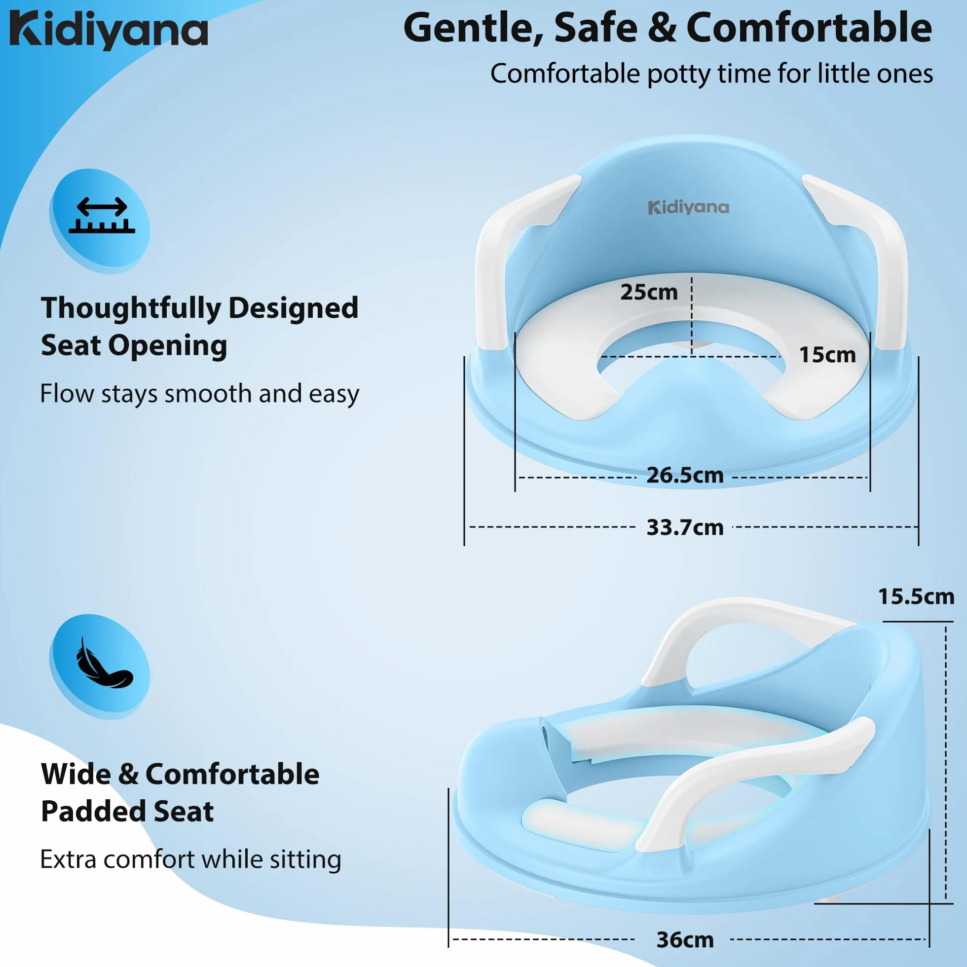 Deska sedesowa dla dzieci antypoślizgowa ergonomiczna z miękką tapicerką 1-5 lat