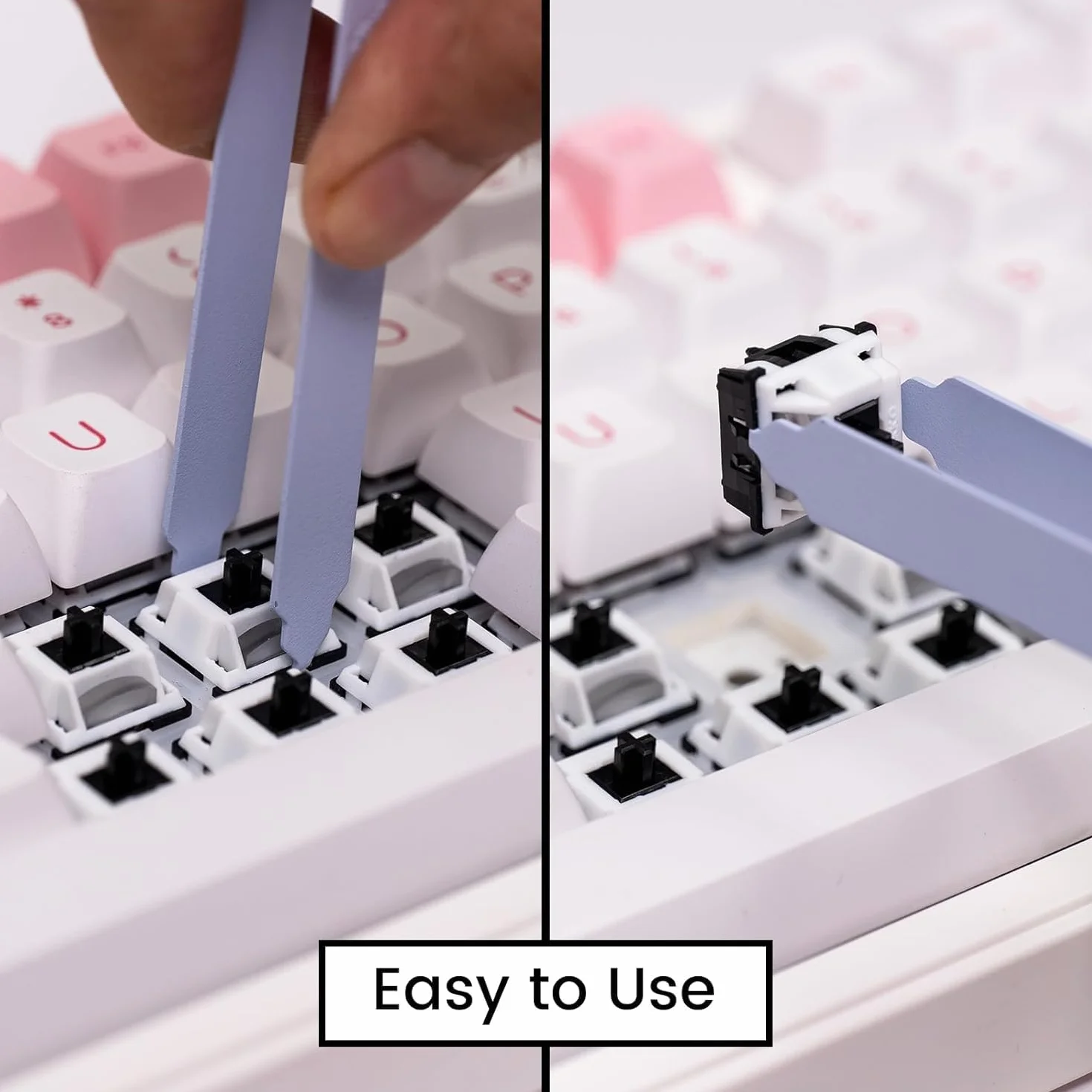 Akko Switch Puller i Keycap Puller do przełączników Hot Swap w klawiaturach mechanicznych, DIY Custom Keyboard Removal Tool (fioletowy)