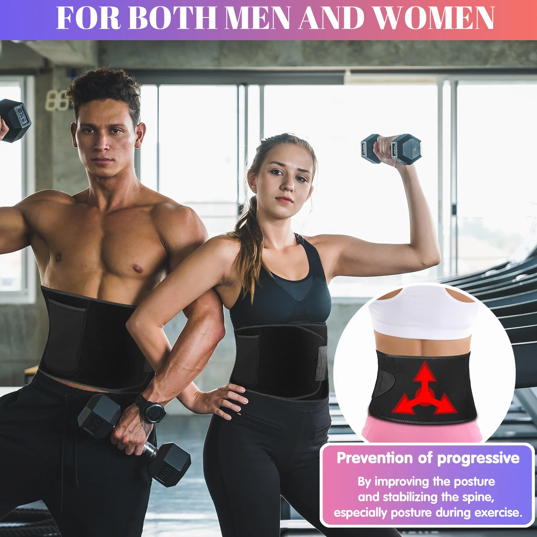 Pas do pocenia się, LUZOON dla mężczyzn i kobiet neoprenowy pas brzuszny fitness sauna regulowany pas wyszczuplający
