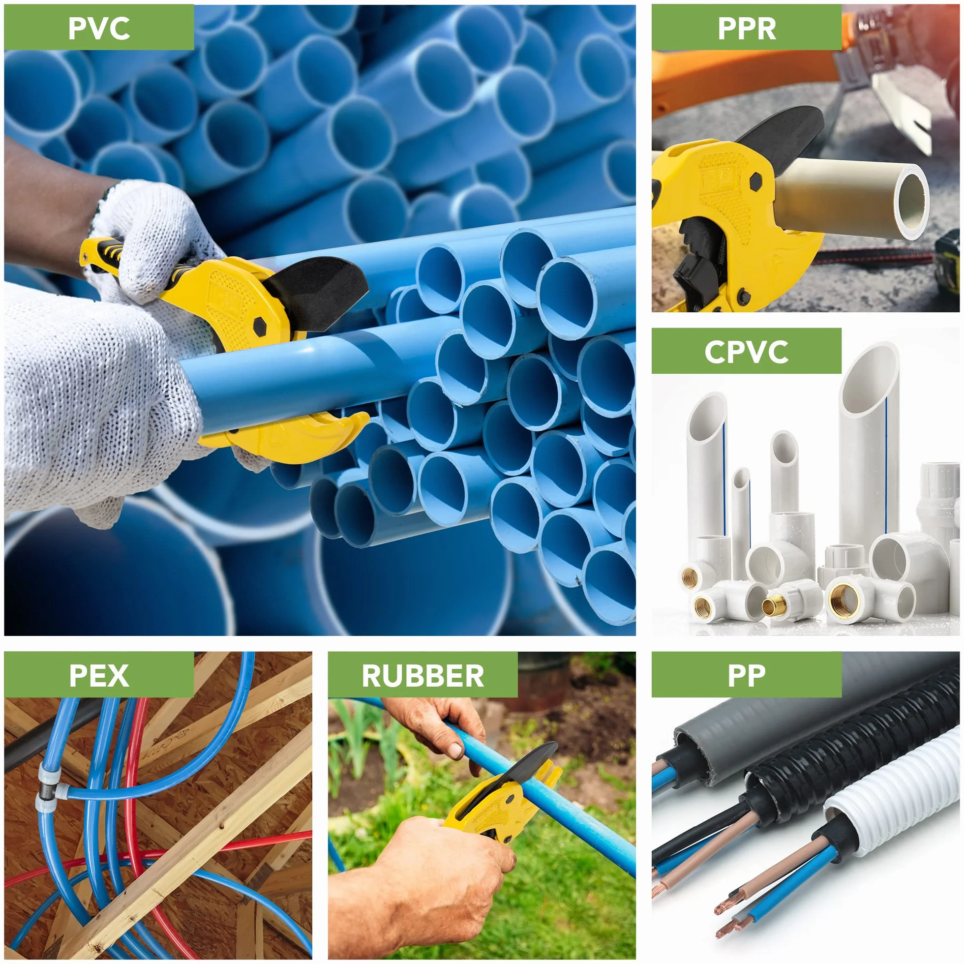 BLOSTM Obcinak do rur z tworzywa sztucznego 42 mm, nożyce z grzechotką do PVC, PEX, PPR