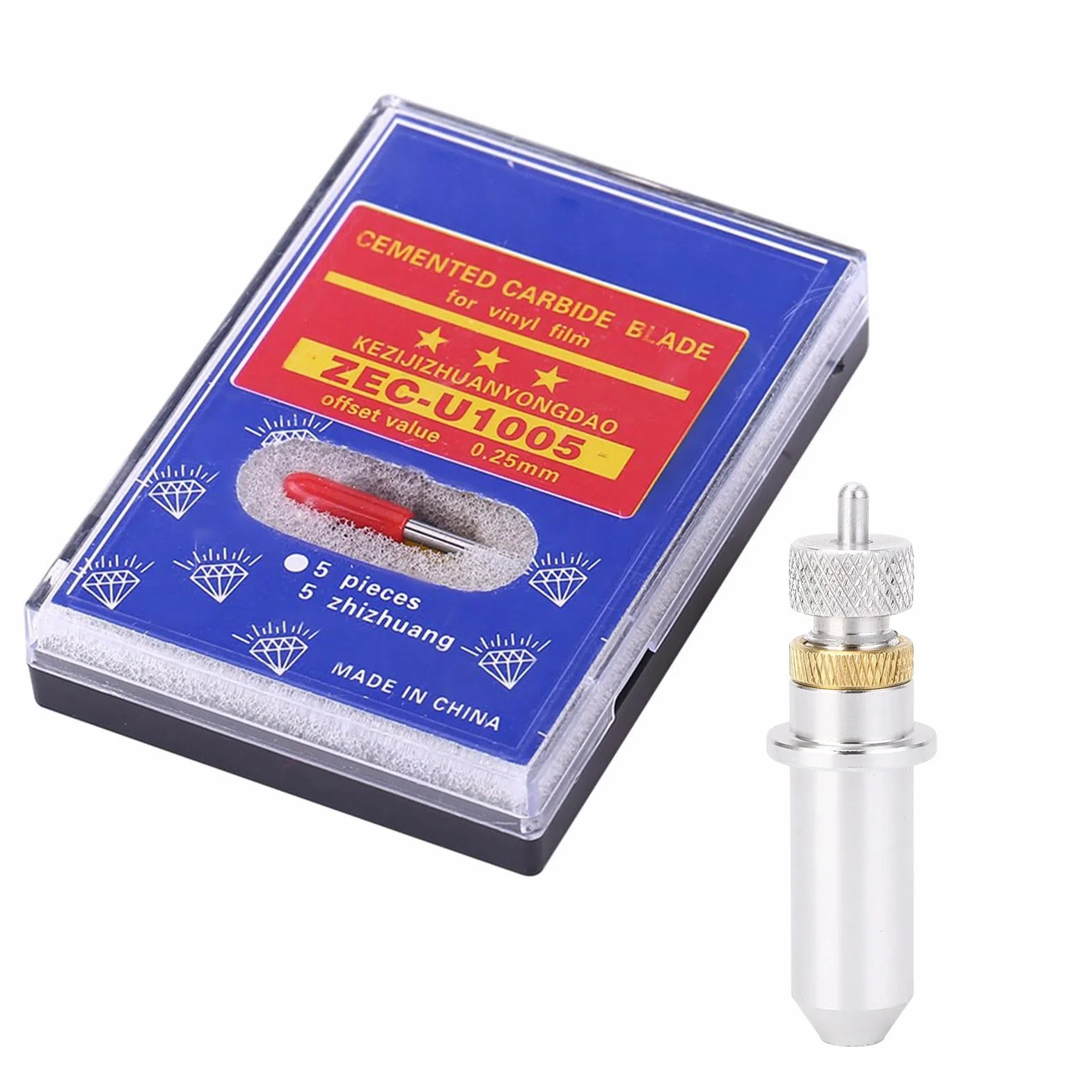 Tungsten Steel Cutter Plotter Cutting Tool 30 45 60 Degree with Stand 15pcs