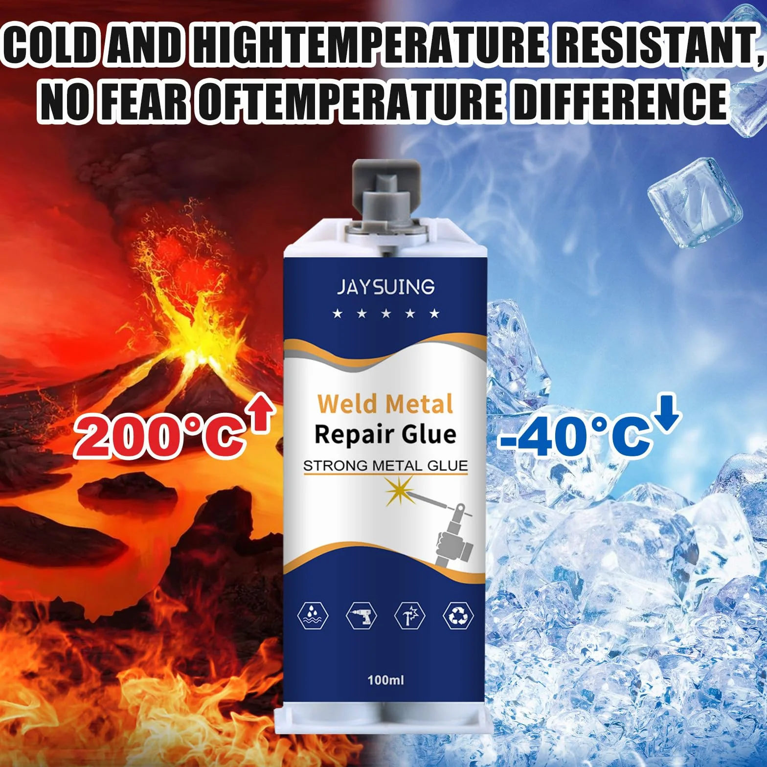 Metal Repair Glue High Strength Casting Repair Glue Heavy Duty Metal Gel