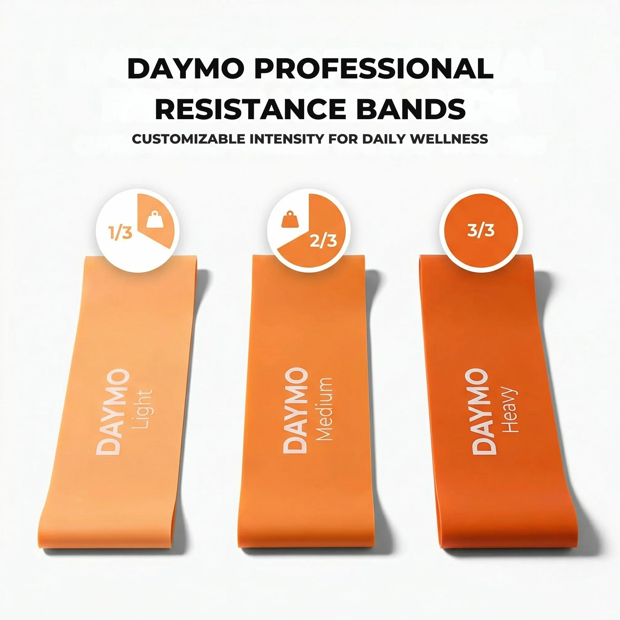 DAYMO Zestaw 3 taśm oporowych – taśmy fitness jako zestaw treningowy