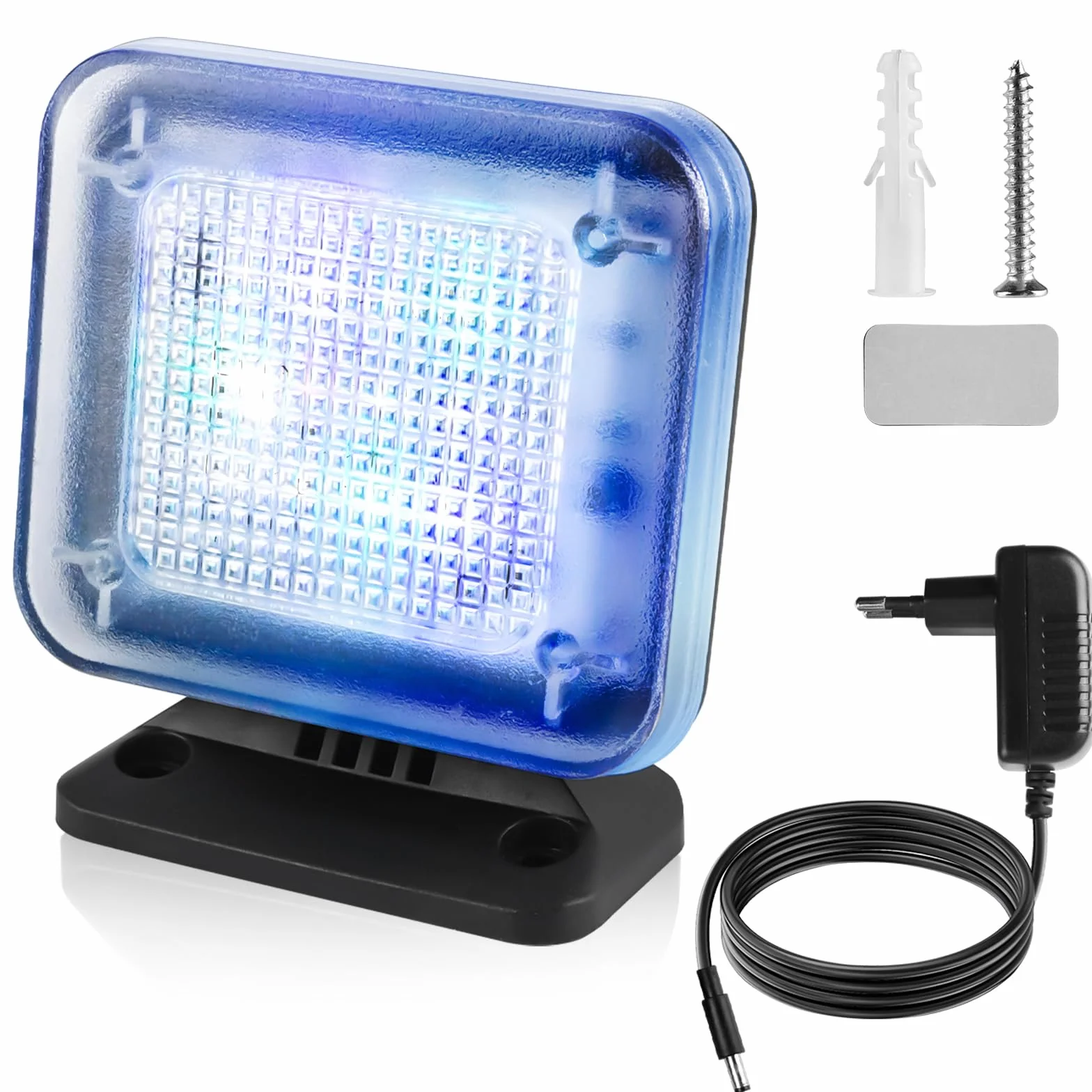 Symulator TV z 12 diodami LED, 3 programy, programator czasowy, energooszczędny, z adapterem sieciowym
