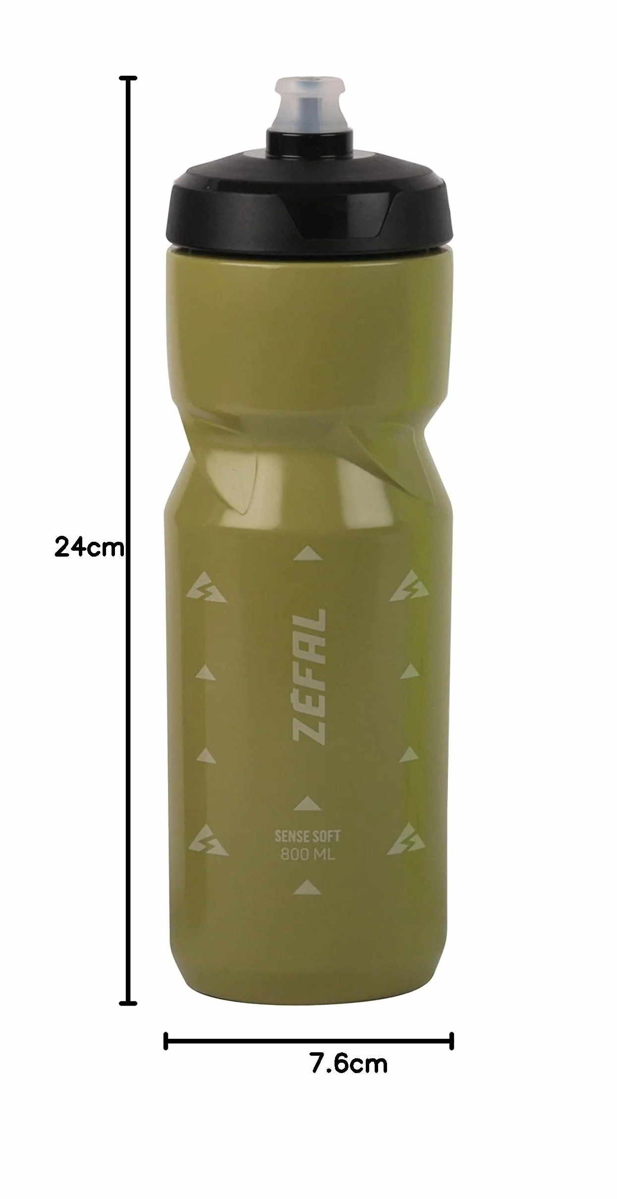 ZEFAL Sense Soft 80 Bidon rowerowy i MTB, miękka i bezzapachowa butelka sportowa - kanister na wodę bez BPA - silikonowy smoczek - oliwkowa zieleń, 800 ml