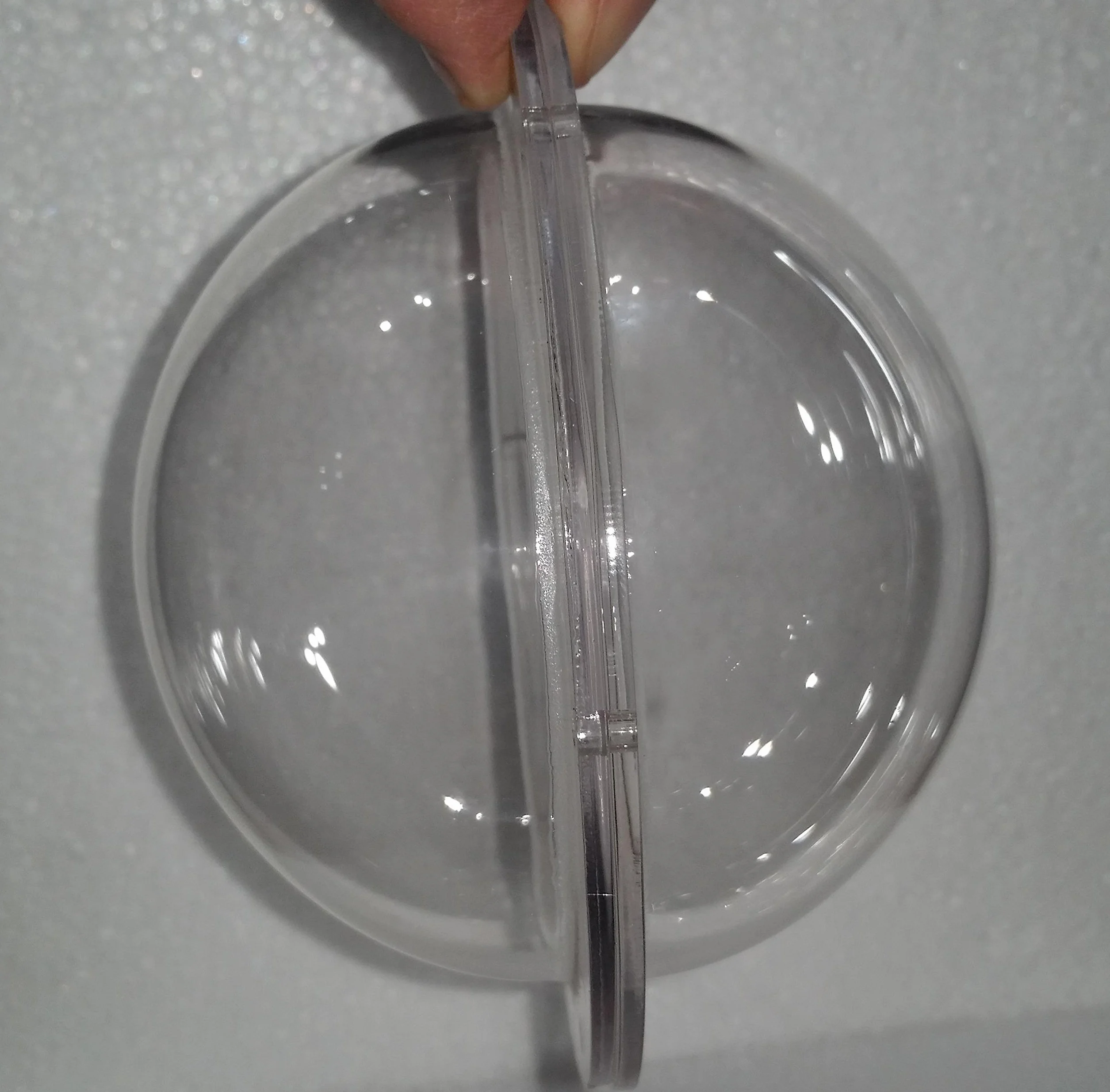 Przezroczysta akrylowa kopuła plastikowa półkula średnica 10 cm kołnierz 1/5.1 cm z otworami