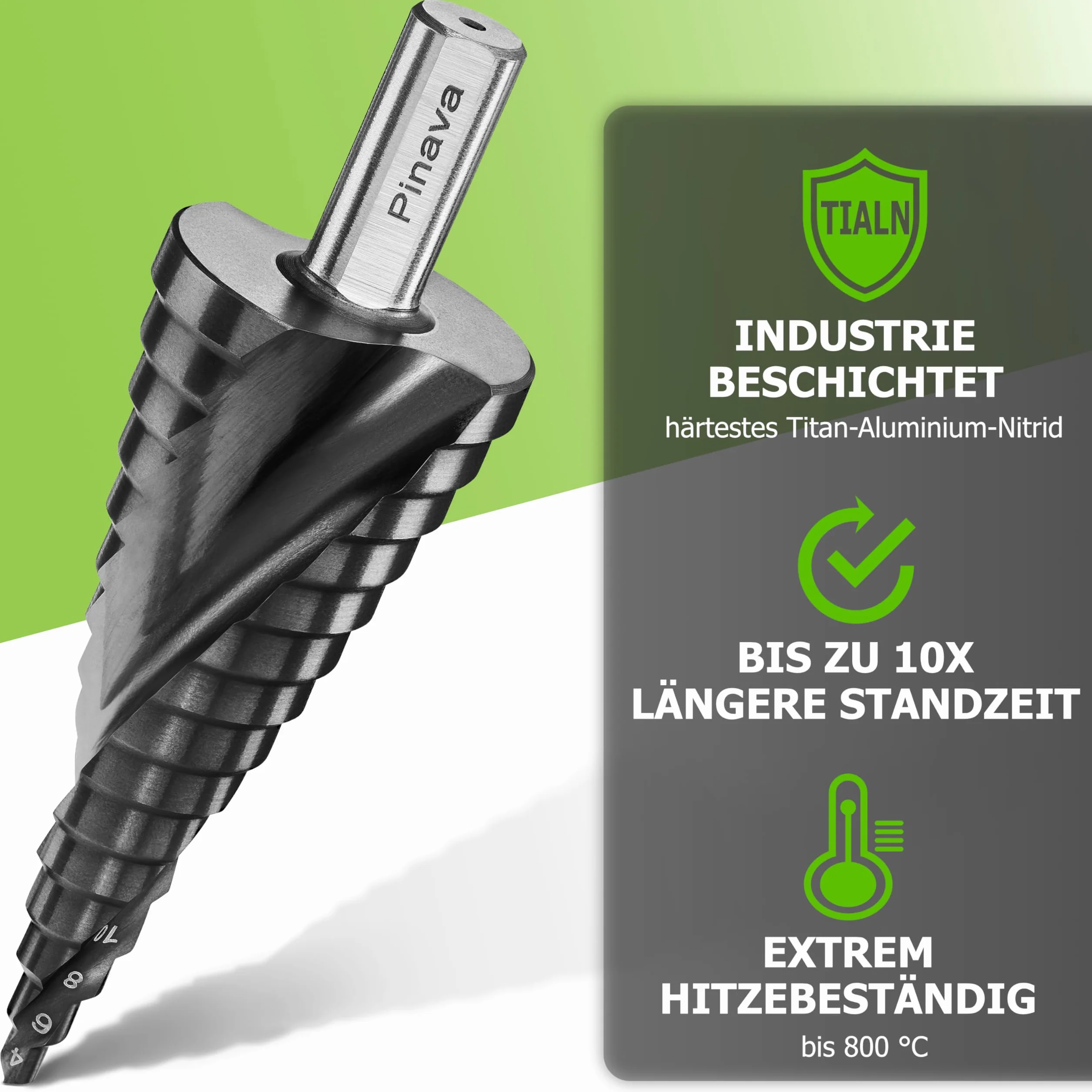 Pinava Wiertło stopniowe HSS Cobalt Pro TiAIN do stali nierdzewnej metalu drewna tworzywa sztucznego
