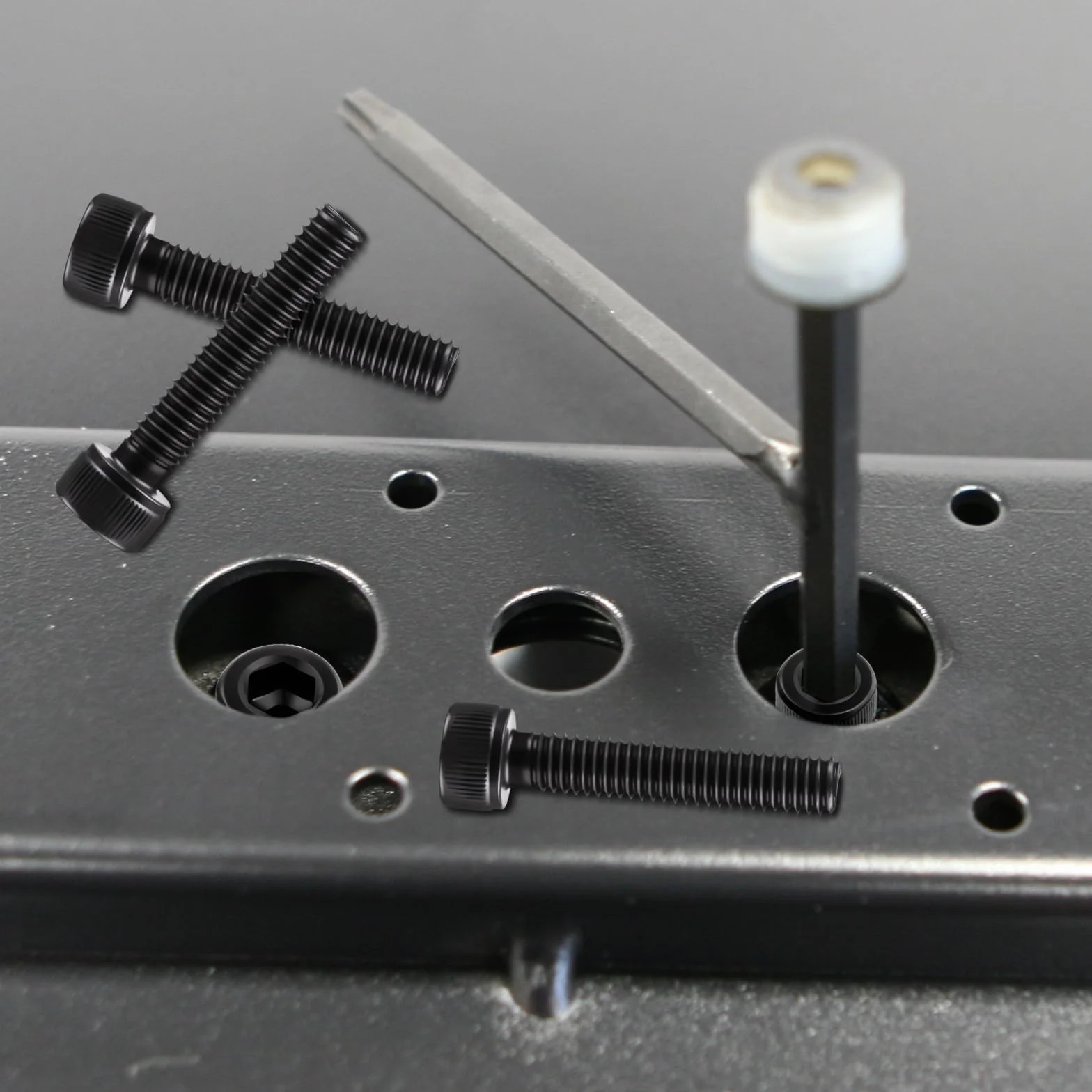 Śruby sześciokątne M3 x 12 mm ze stali węglowej, pełny gwint, 60 sztuk