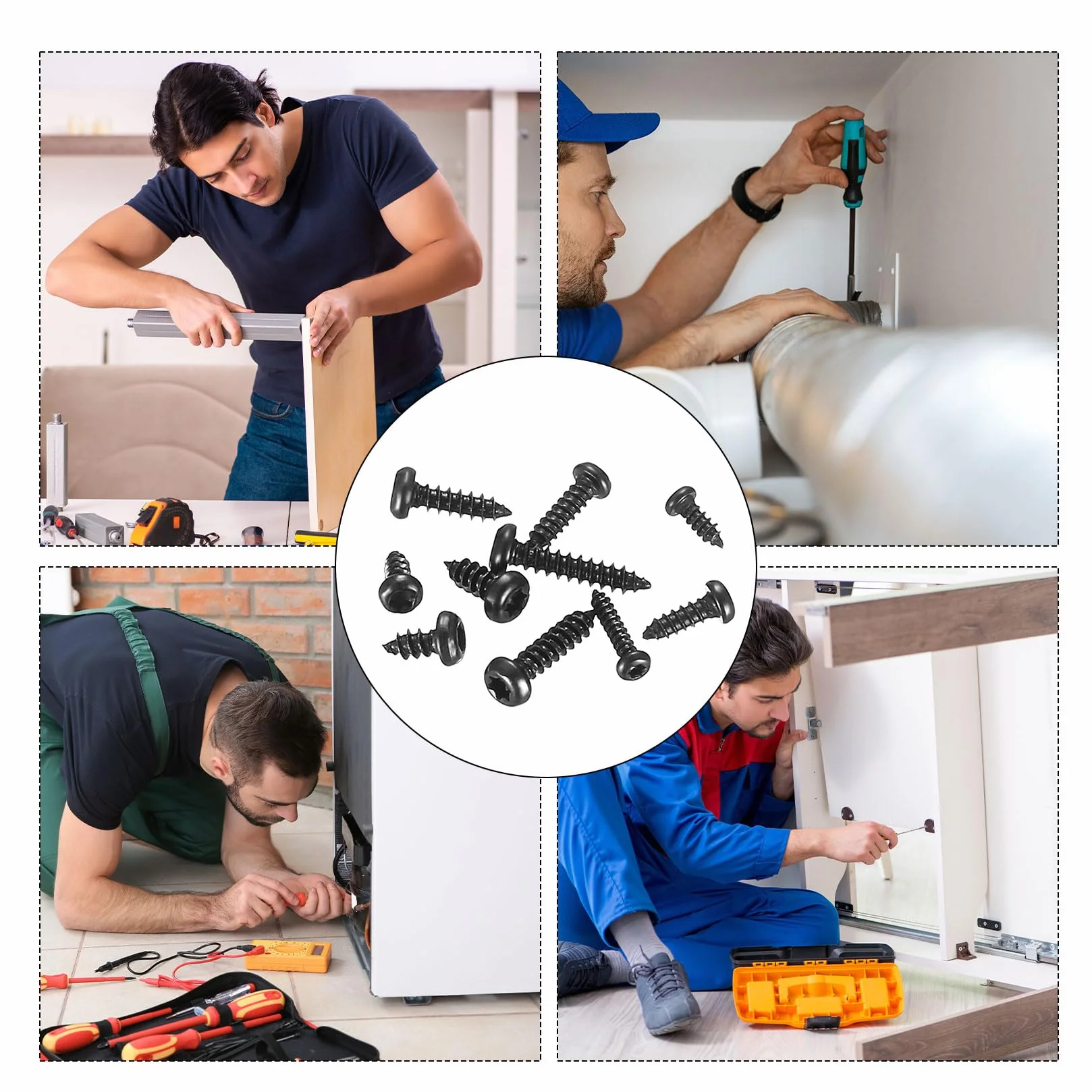 Śruby Samogwintujące Torx Czarny M2-M3 Zestaw 520 Sztuk